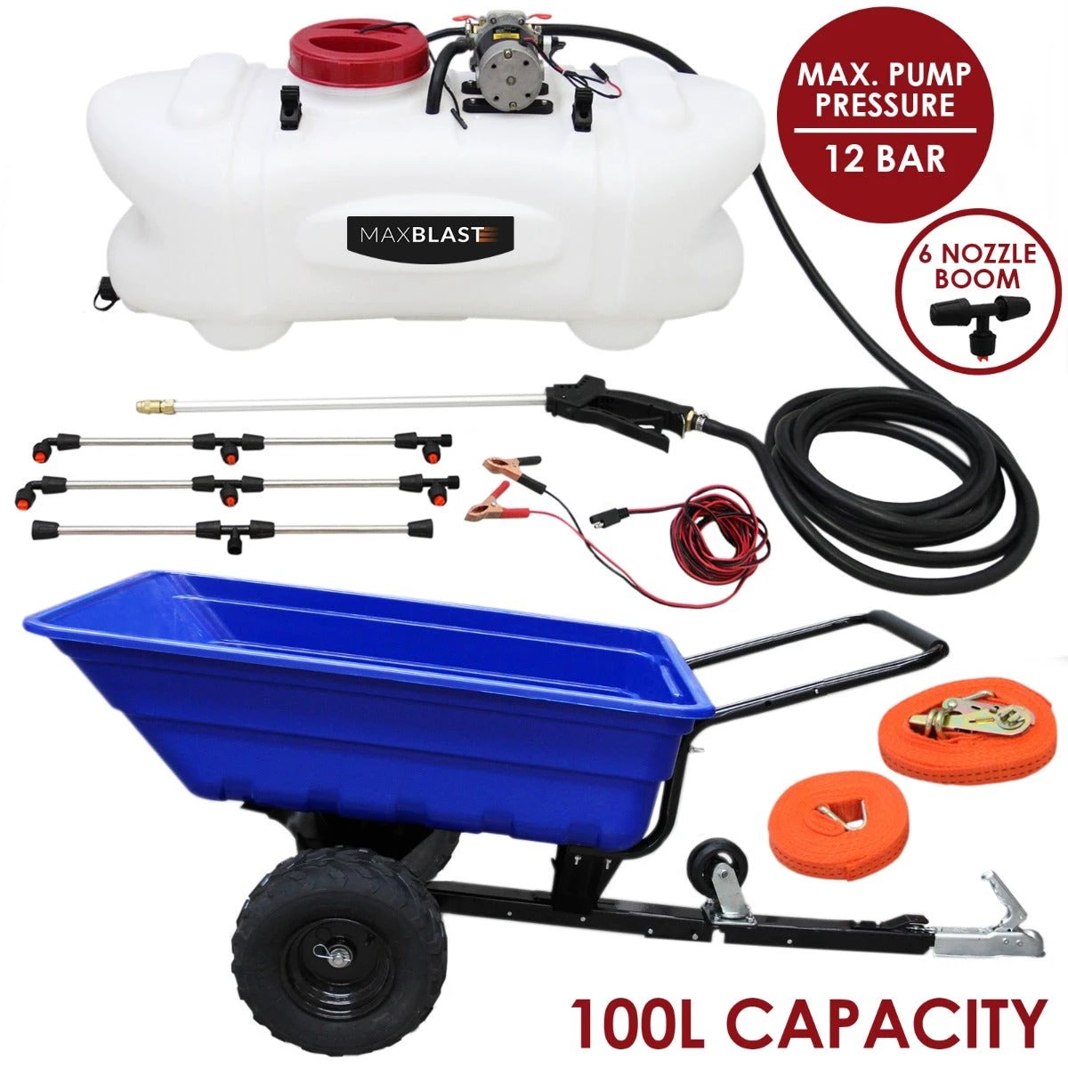 Monster Shop Off Road ATV Trailer and 100 Litre Sprayer Bundle -