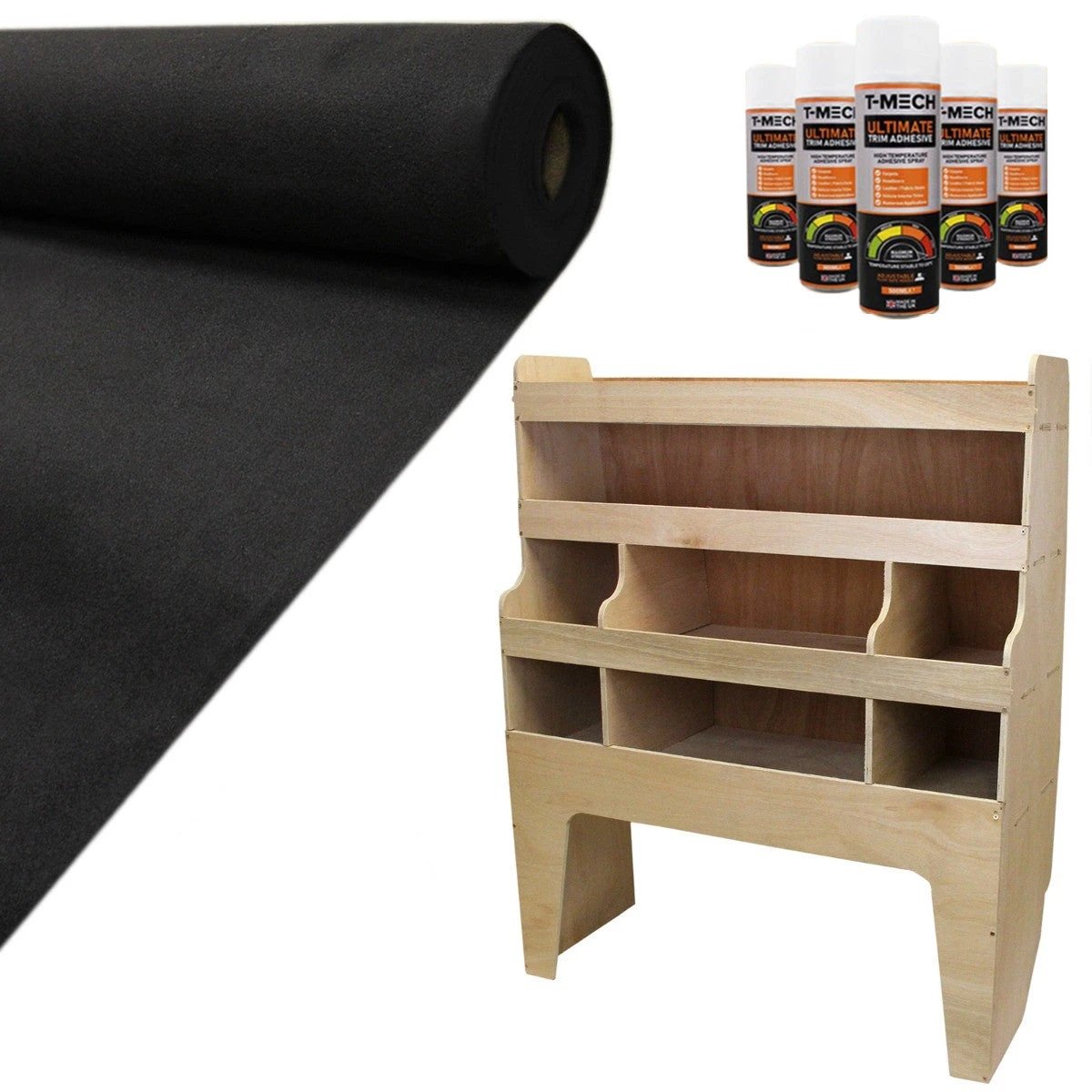 Monster Shop 11sqm Black Van Lining & VW Transporter Racking Unit -