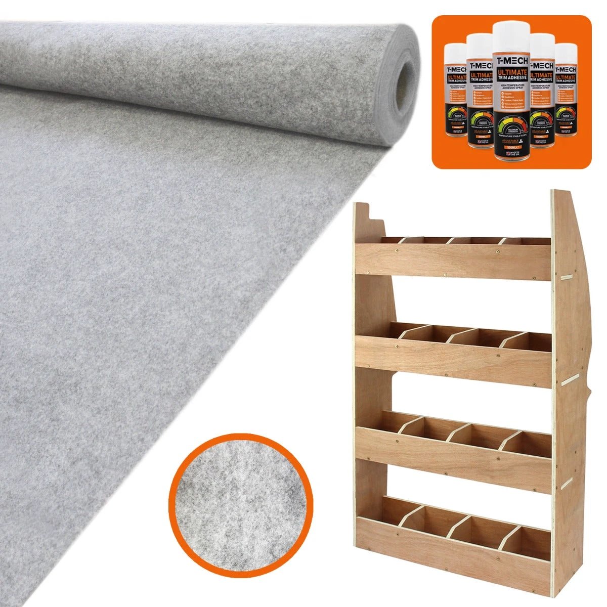 Monster Shop 11sqm Silver Grey Van Lining & Citroen Berlingo Racking Unit -
