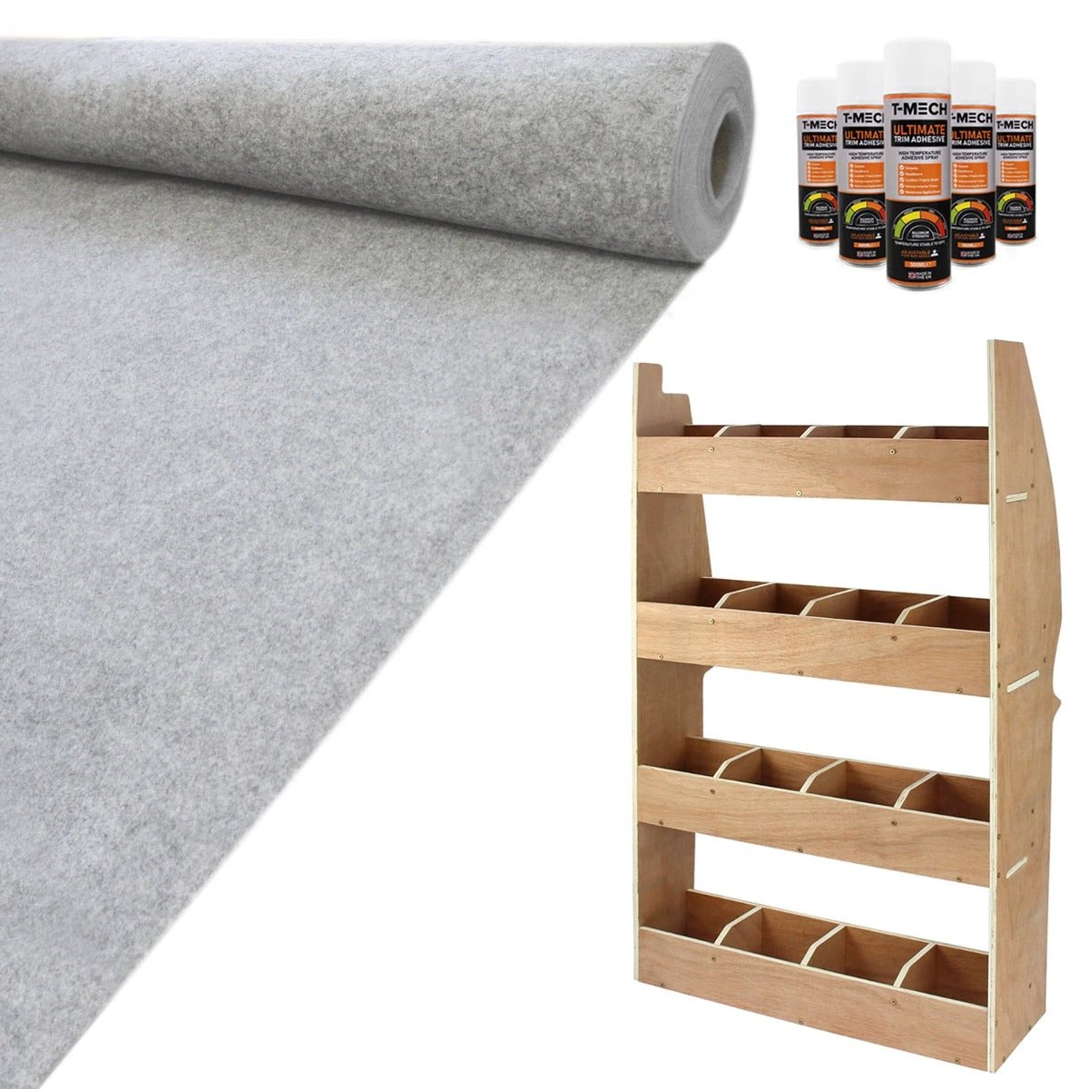 Monster Shop 11sqm Silver Grey Van Lining & Citroen Berlingo Racking Unit -