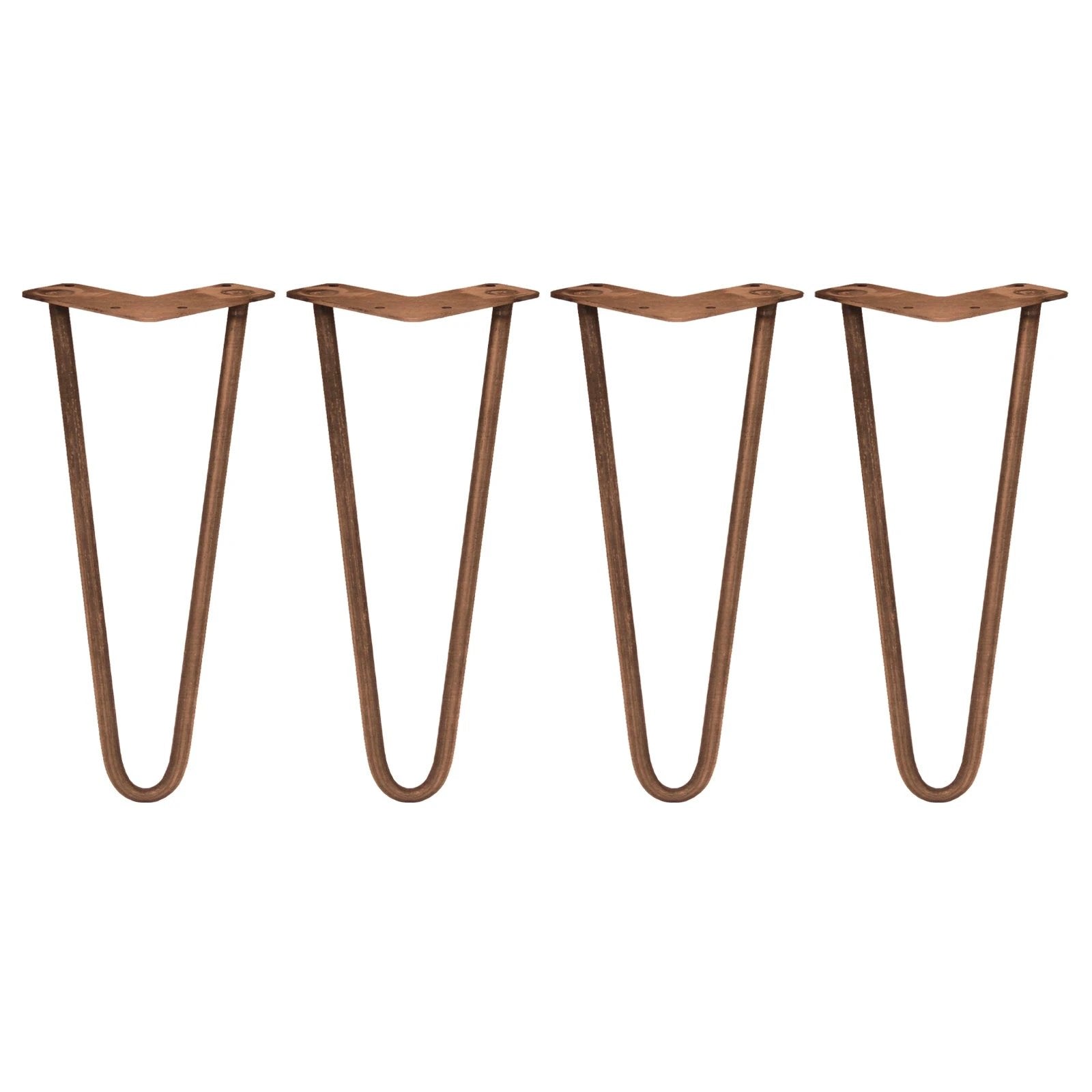 Monster Shop 4 x 12" Hairpin Legs - 2 Prong - 12mm - Antique Copper -