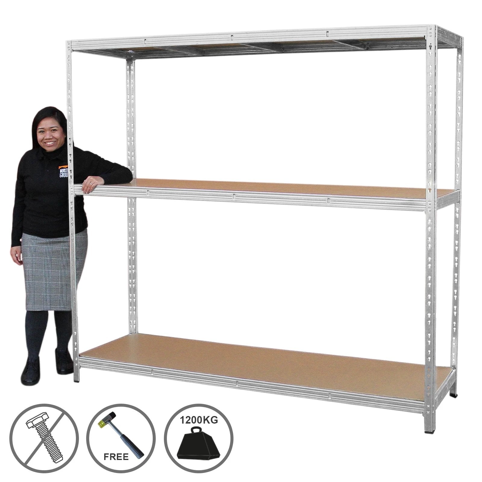 Monster Shop Galvanised Steel Heavy-Duty Racking Unit -