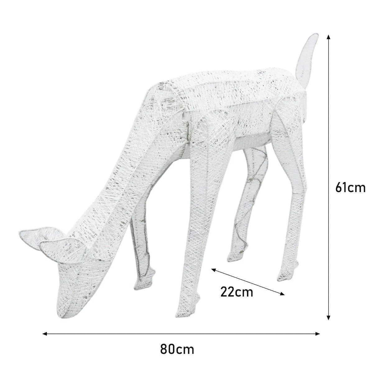 Monster Shop Light Up Reindeer Stag, Doe & Snowman Set -