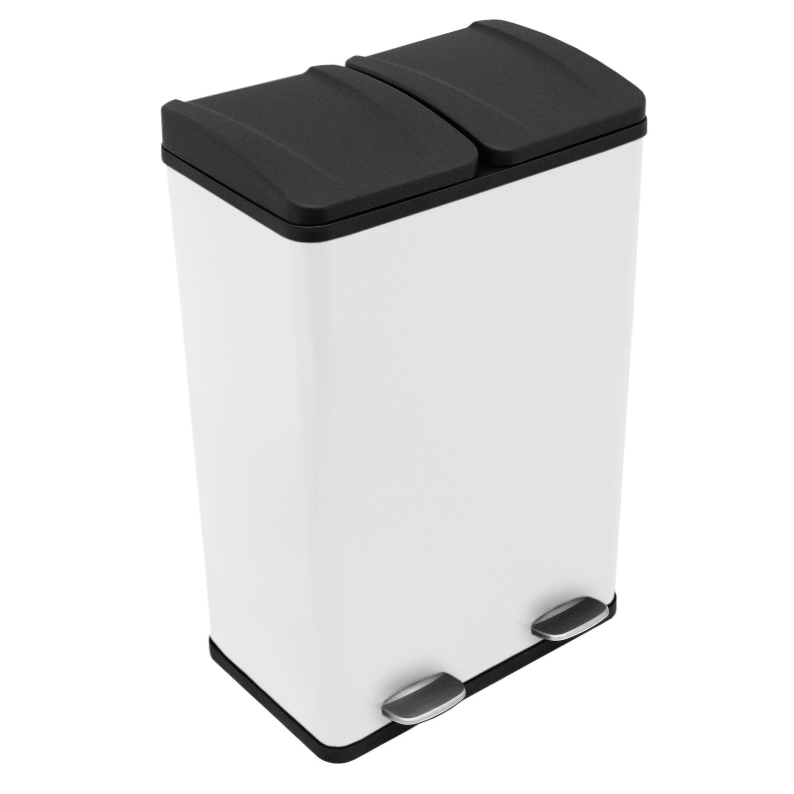60L Dual Pedal Bin In White by Monster Shop