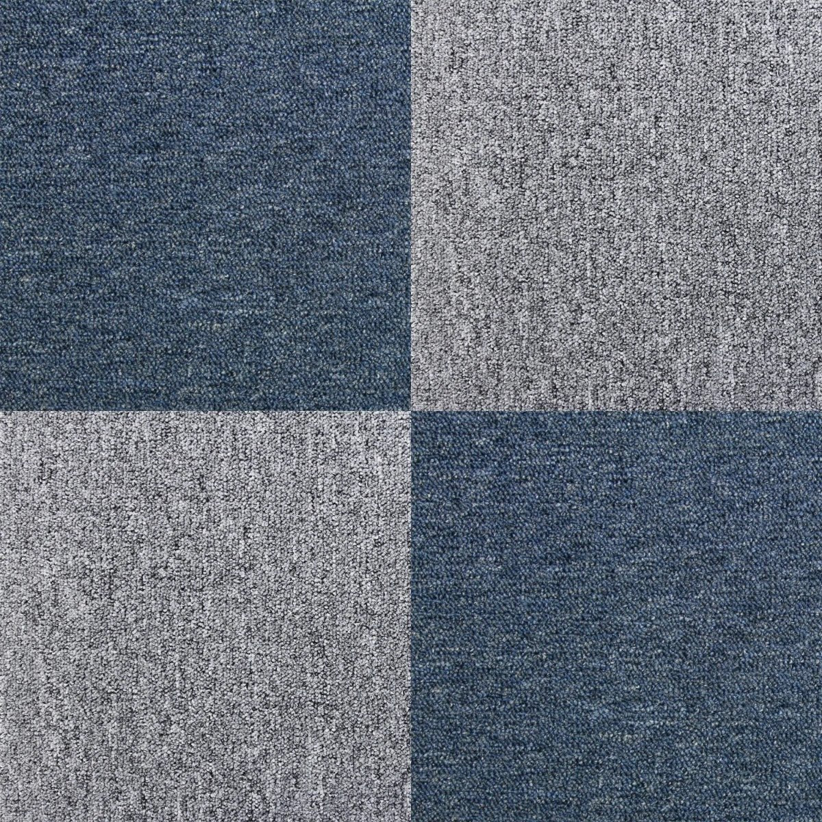 40 x Carpet Tiles 10m2 / Storm Blue & Platinum Grey by Monster Shop