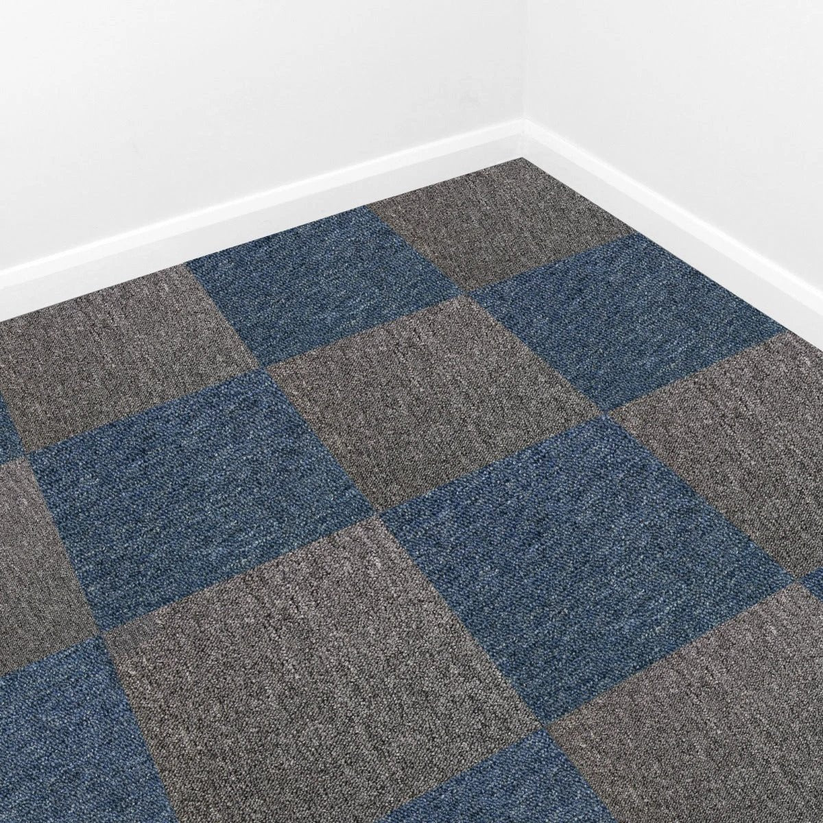 40 x Carpet Tiles 10m2 / Storm Blue & Anthracite by Monster Shop