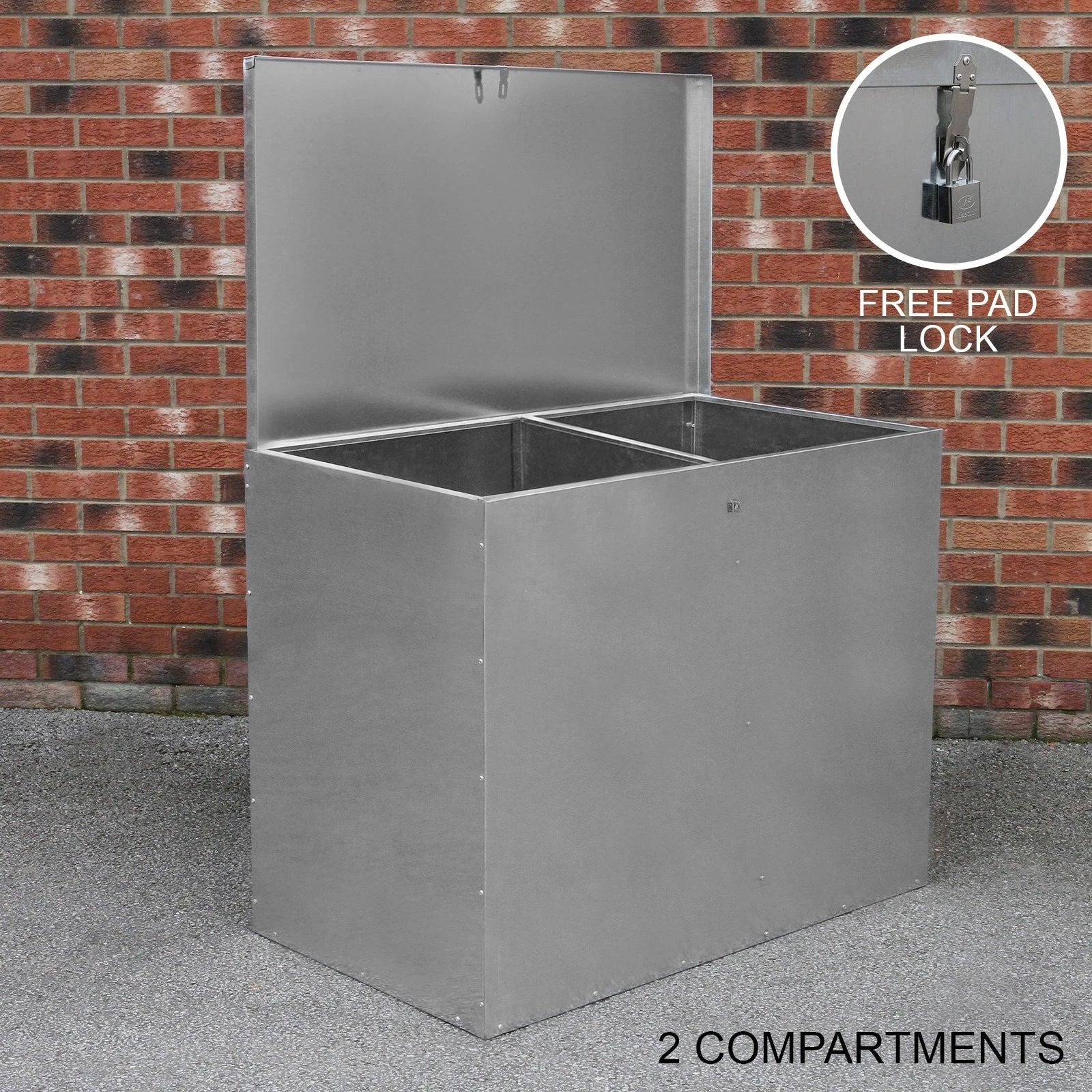 Galvanised Feed Store 2 Compartments by Monster Shop