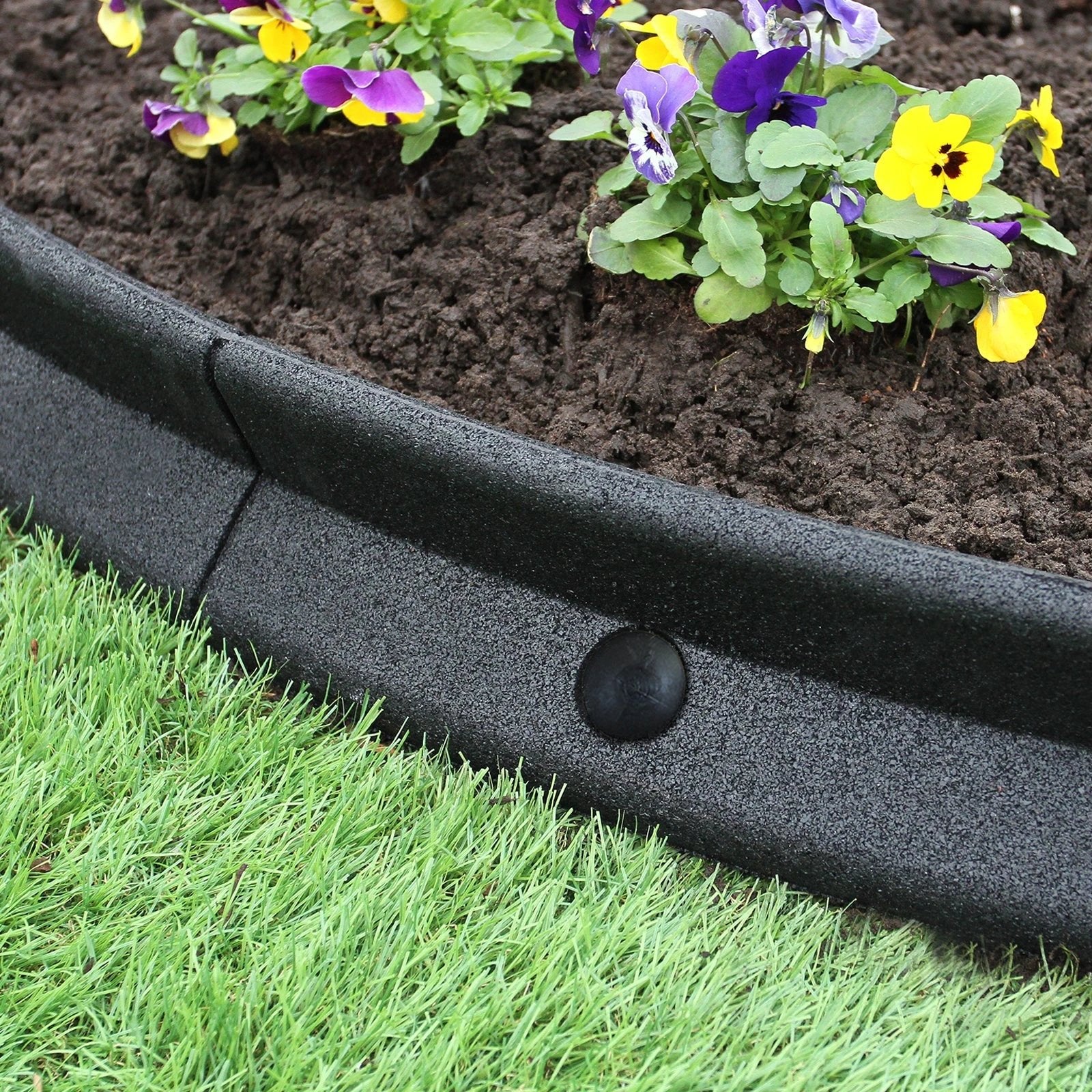 Flexible Lawn Edging Black 1.2m x 16 by Monster Shop