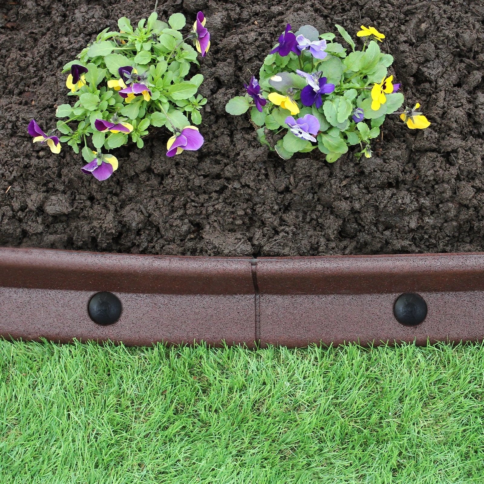 Monster Shop Flexible Lawn Edging Brown 1.2m x 4 -