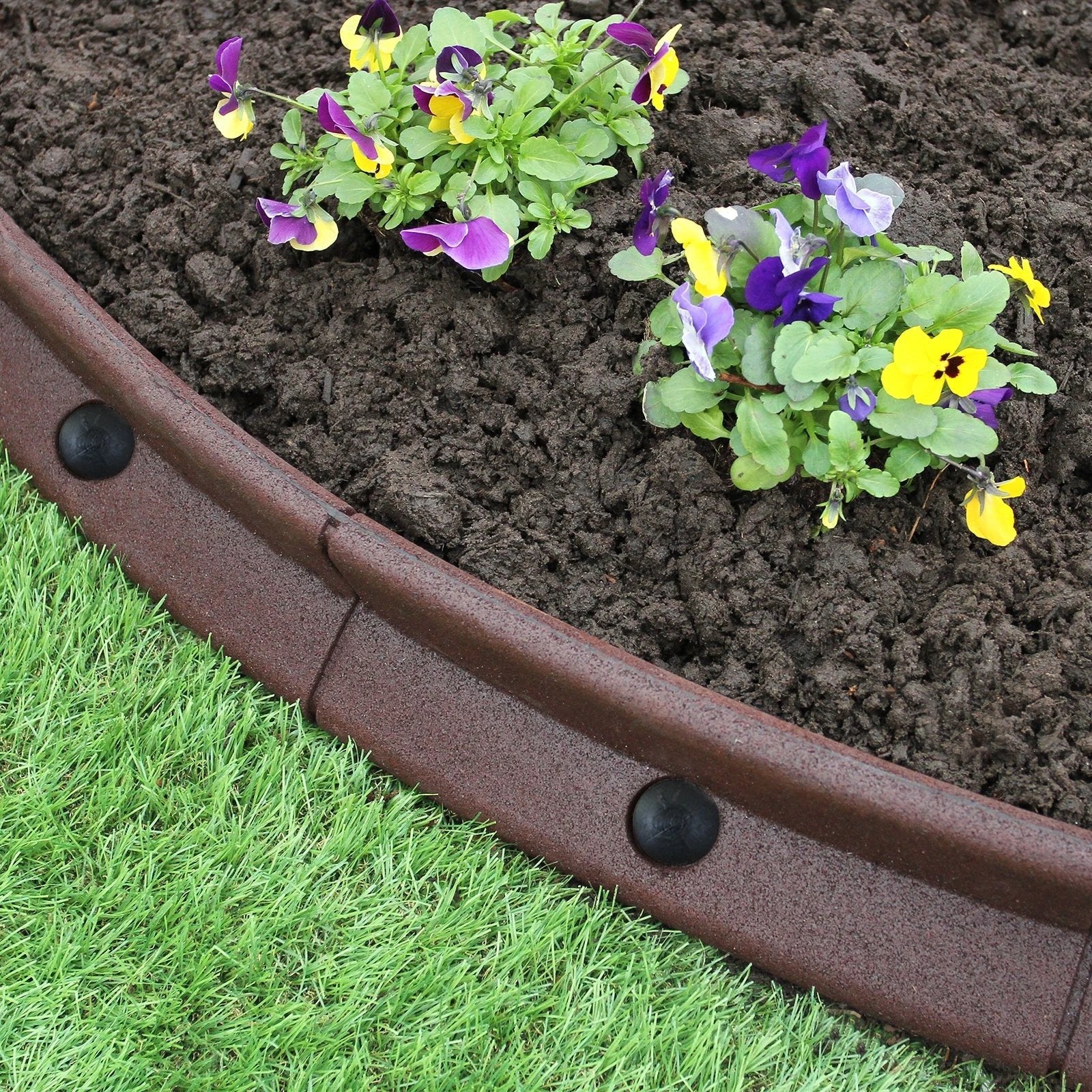 Monster Shop Flexible Lawn Edging Brown 1.2m x 4 -