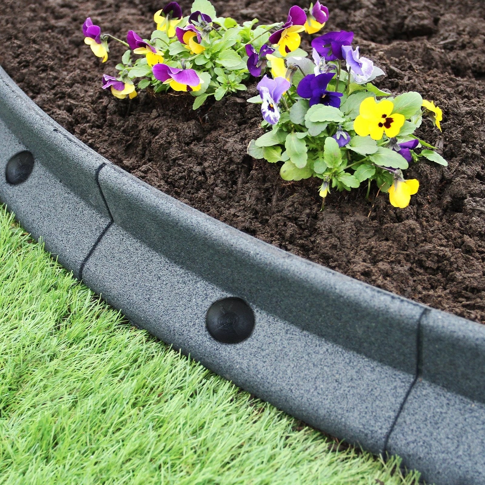 Flexible Lawn Edging Grey 1.2m x 4 by Monster Shop