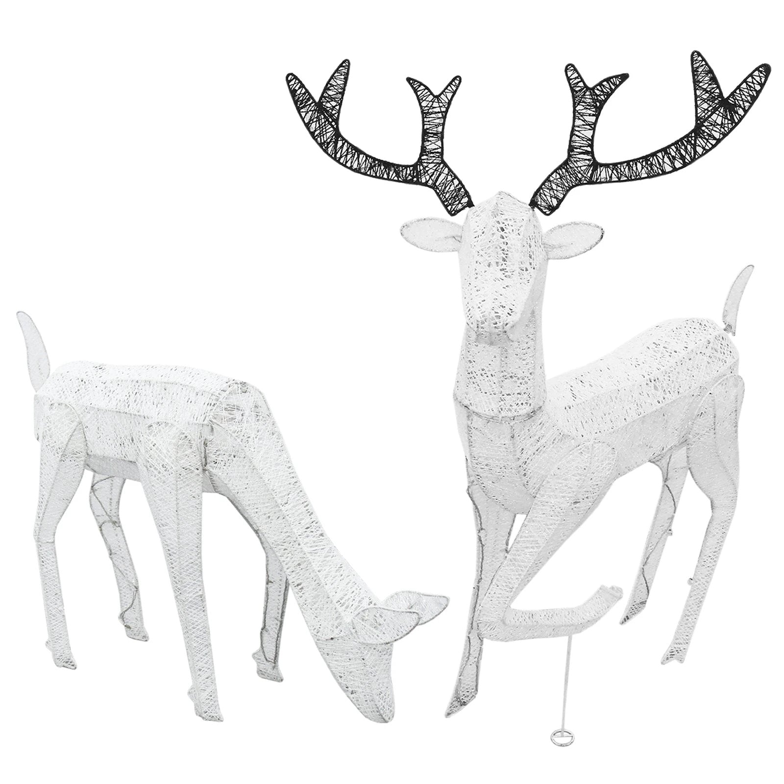 Monster Shop Large Light Up Stag & Doe Reindeer Set -