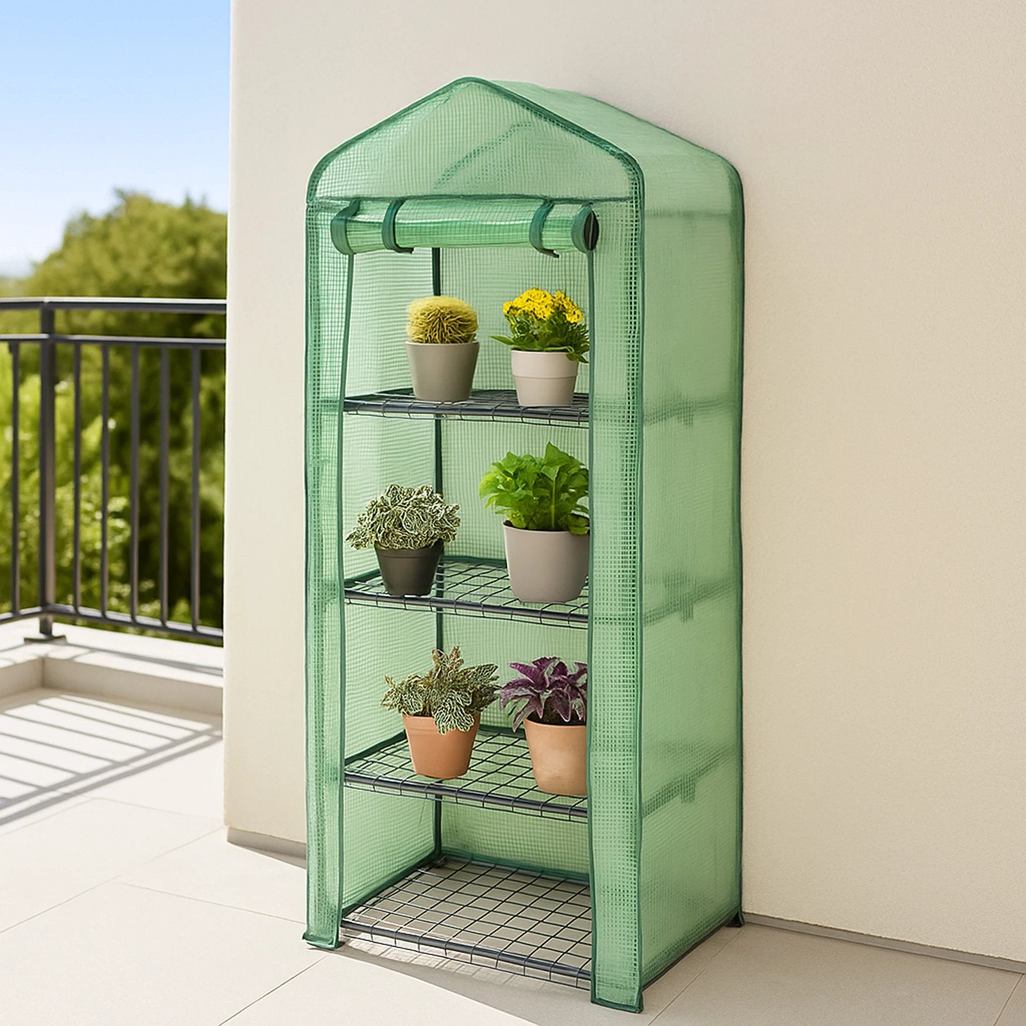 Monster Shop Greenhouse 4 Tier with PE Cover -