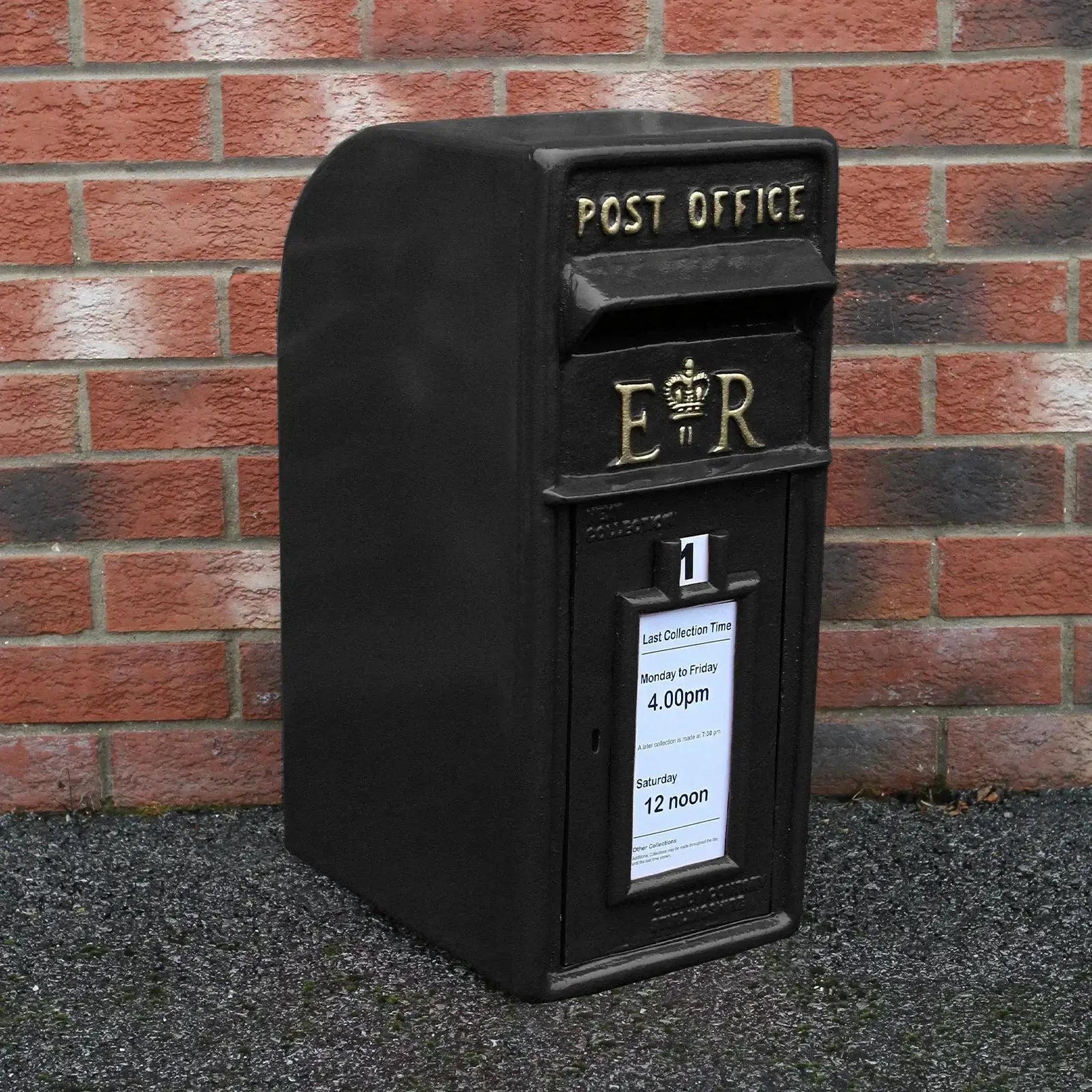 Monster Shop Black Royal Mail Post Box with Stand -