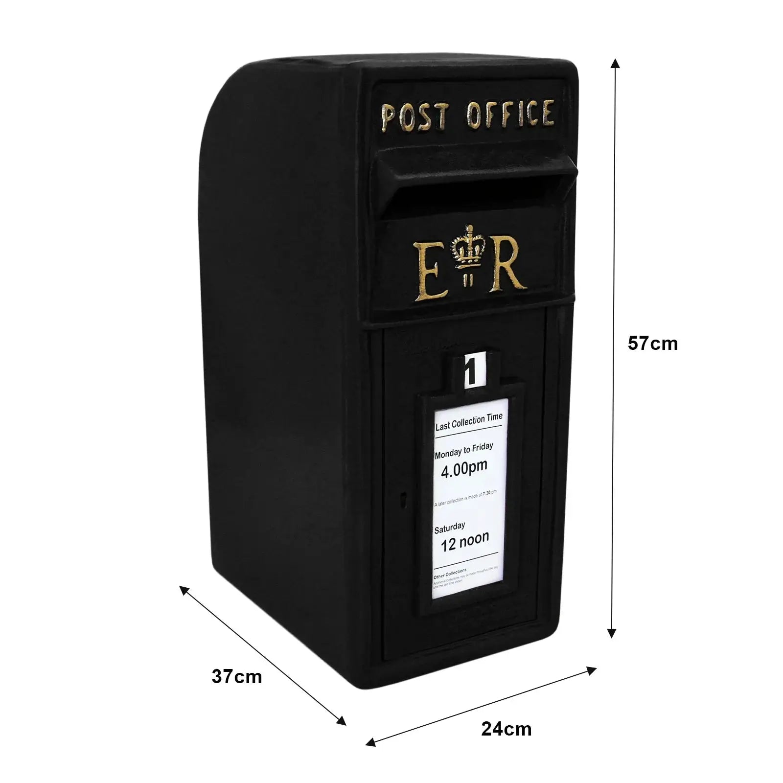 Monster Shop Black Royal Mail Post Box with Stand -