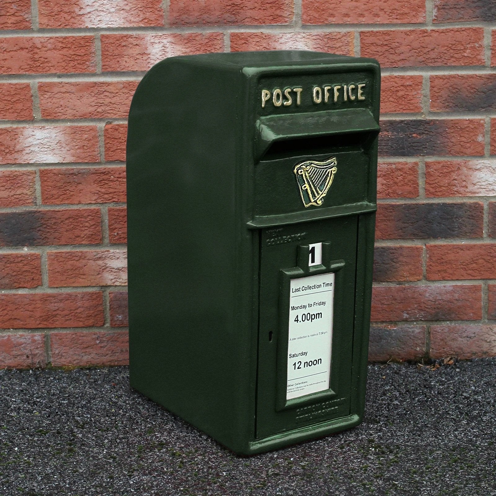 Green Irish Post Box with Stand by Monster Shop