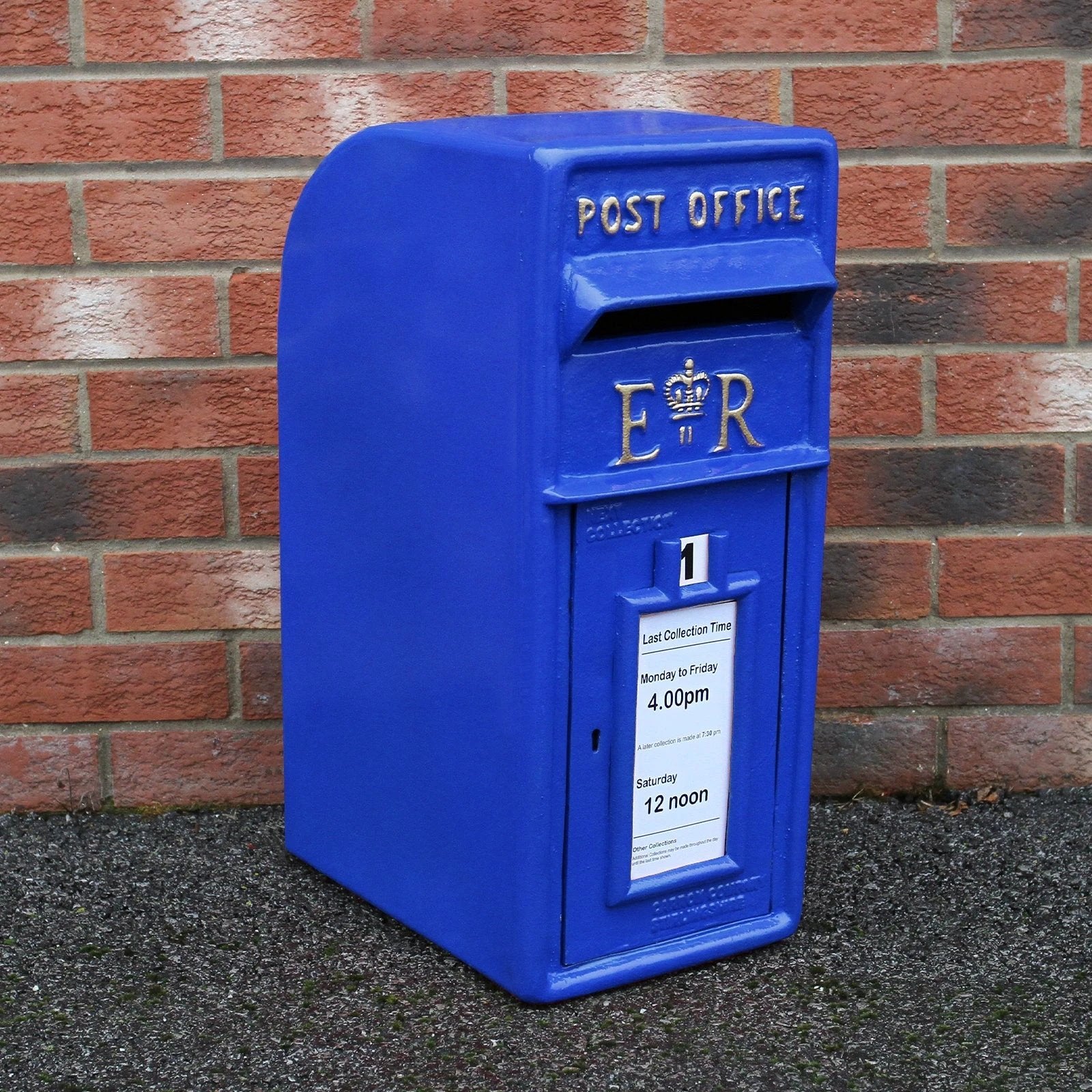 Blue Scottish Post Box with Stand by Monster Shop