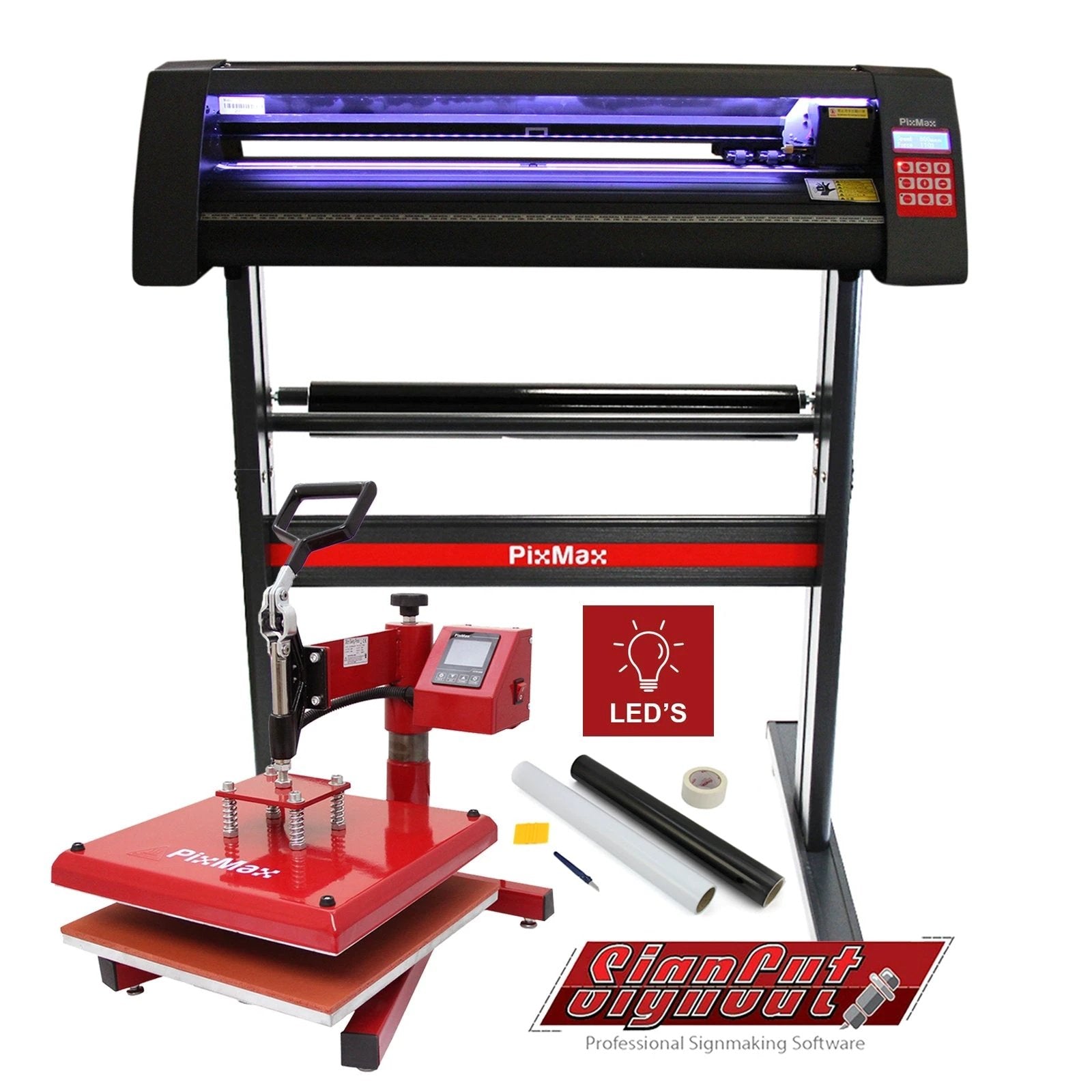 LED Vinyl Cutter With 38cm Swing Heat Press & Software - Monster Shop - Home Symphony
