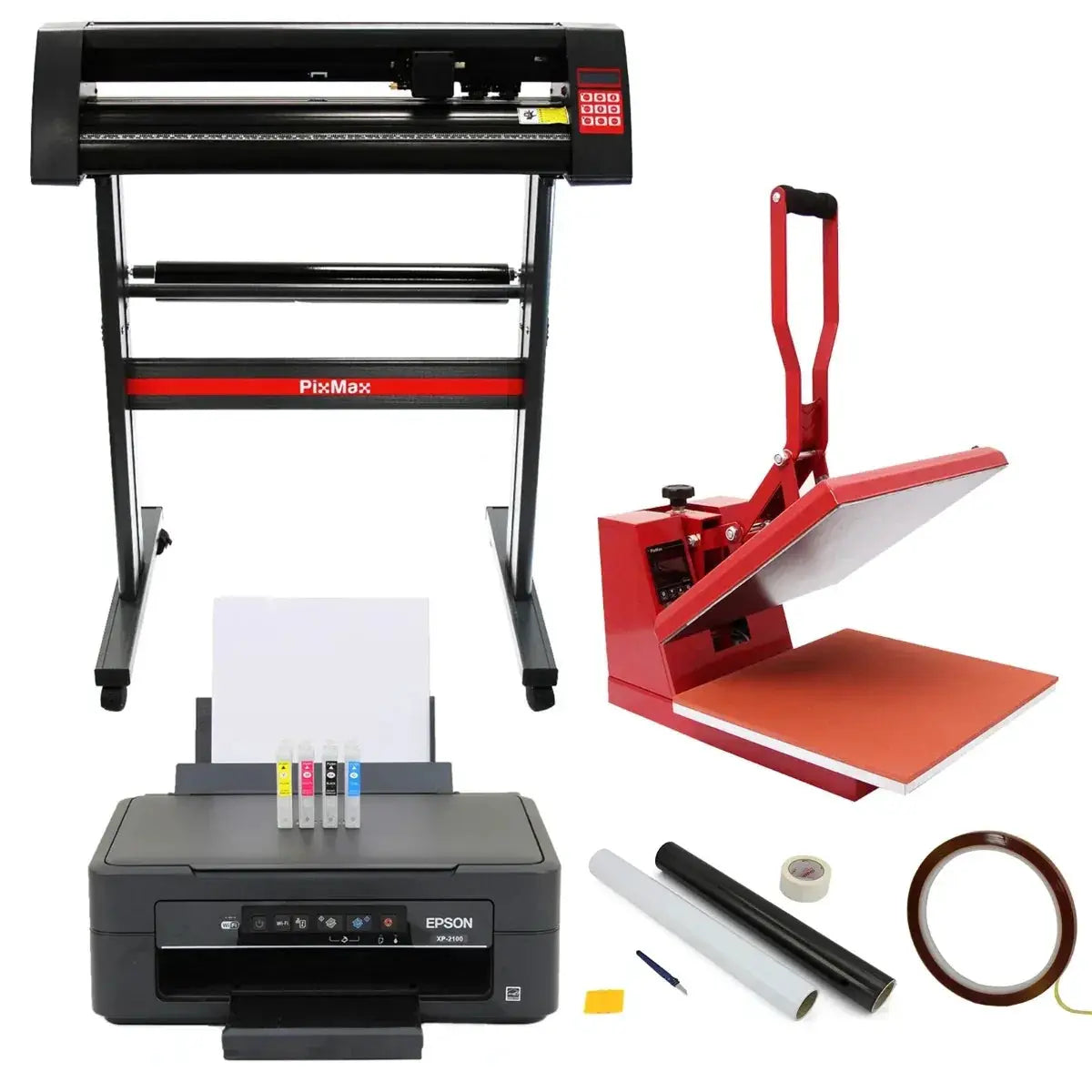 Monster Shop 38cm Clam Press, 720mm Vinyl Cutter, Epson Printer & Weeding Kit -