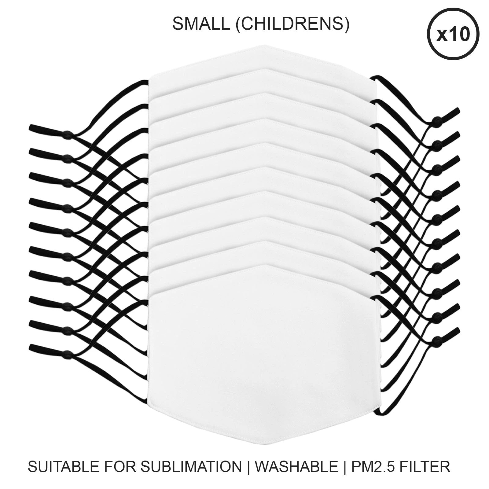 Small Face Masks Sublimation Blanks / 10 Pack by Monster Shop
