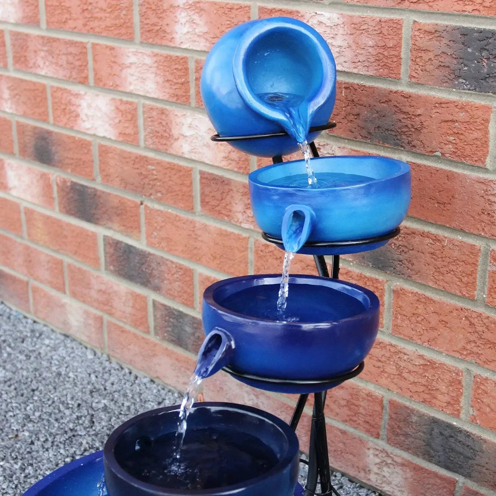 Monster Shop Blue 4 Tier Spilling Bowls Water Feature -