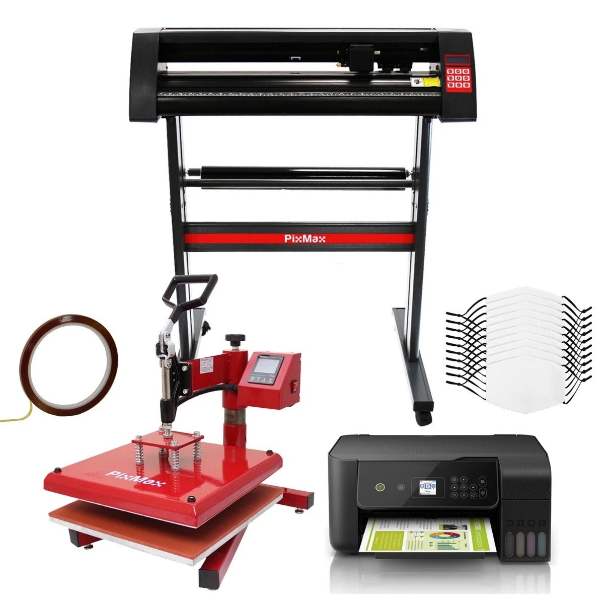 10 Face Masks, Swing Heat Press, Eco Tank Printer, Vinyl Cutter & Signcut Pro by Monster Shop