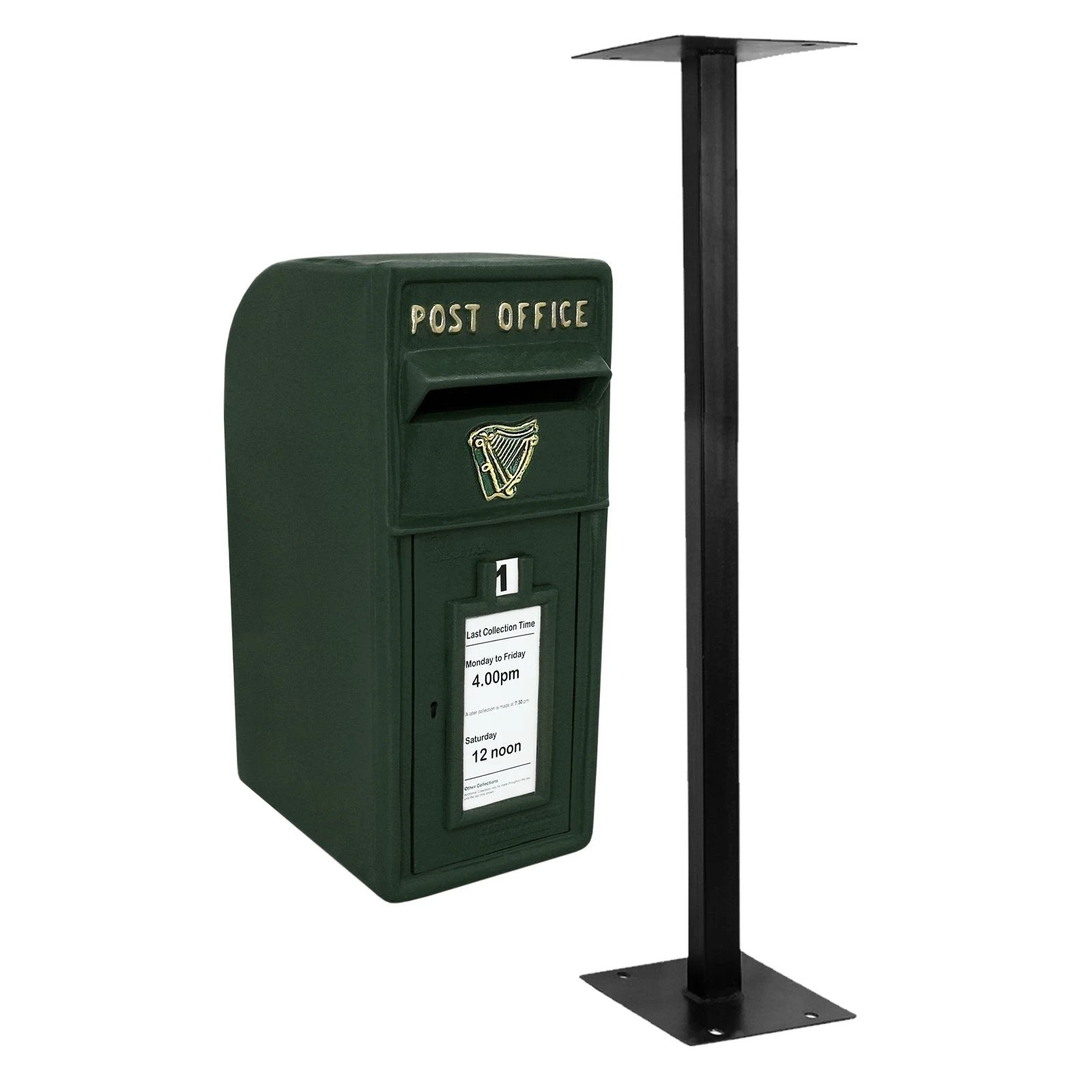 Green Irish Post Box with Stand by Monster Shop