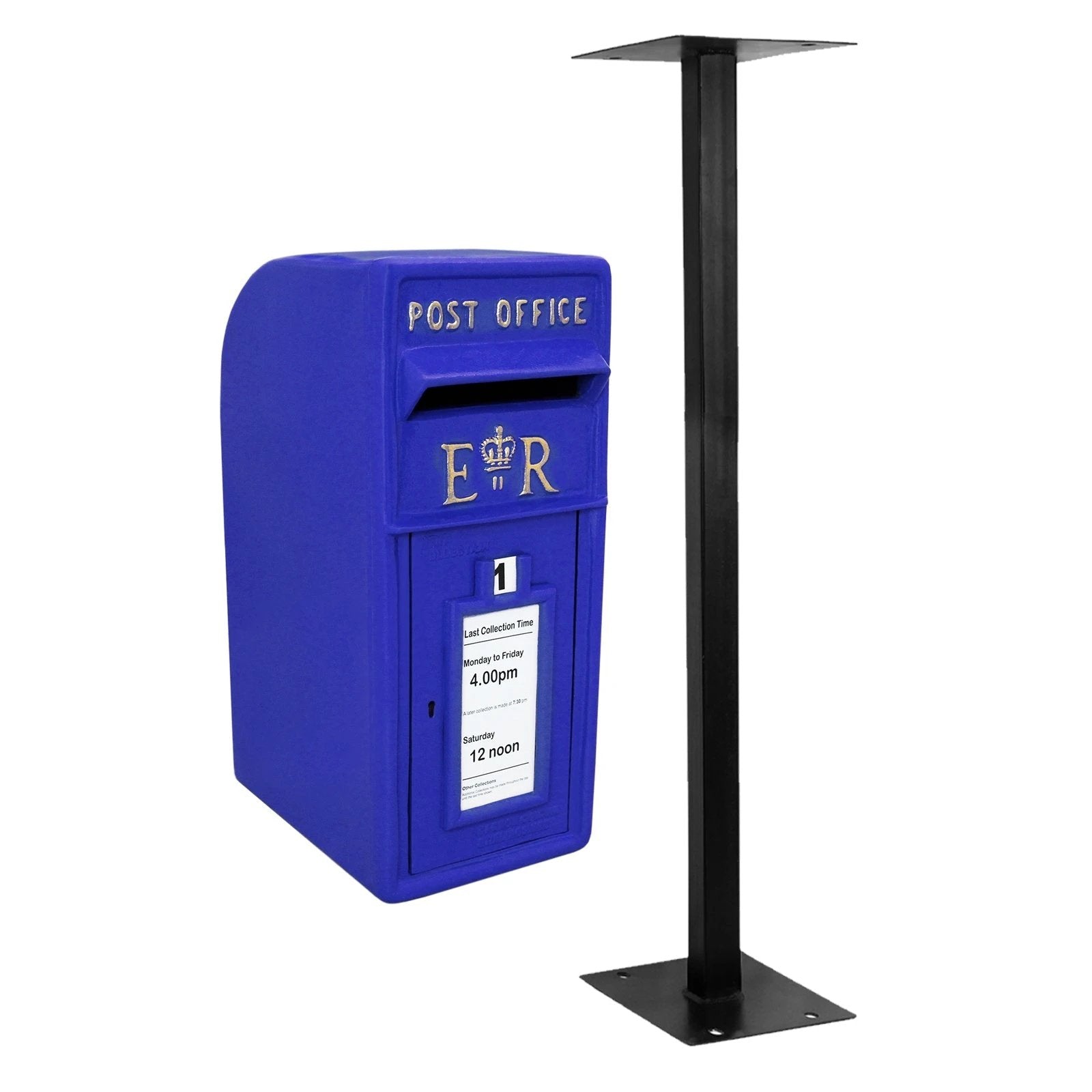 Blue Scottish Post Box with Stand by Monster Shop