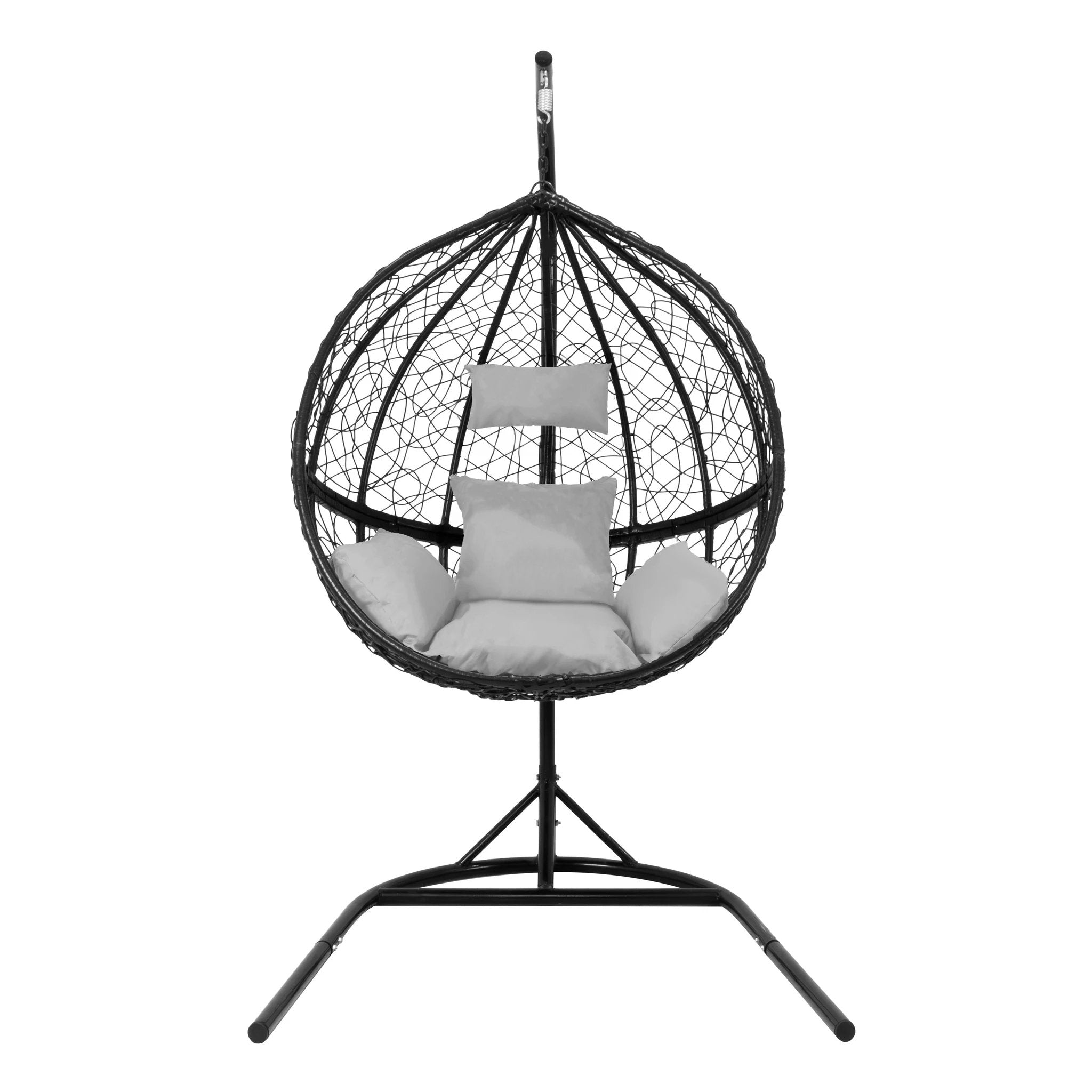 Hanging Rattan Egg Chair - Black by Monster Shop