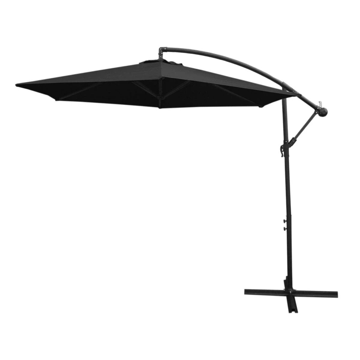 Premium Cantilever Parasol 8ft Crank Wind UV Protective 160g Polyester For Outdoor Garden by Monster Shop