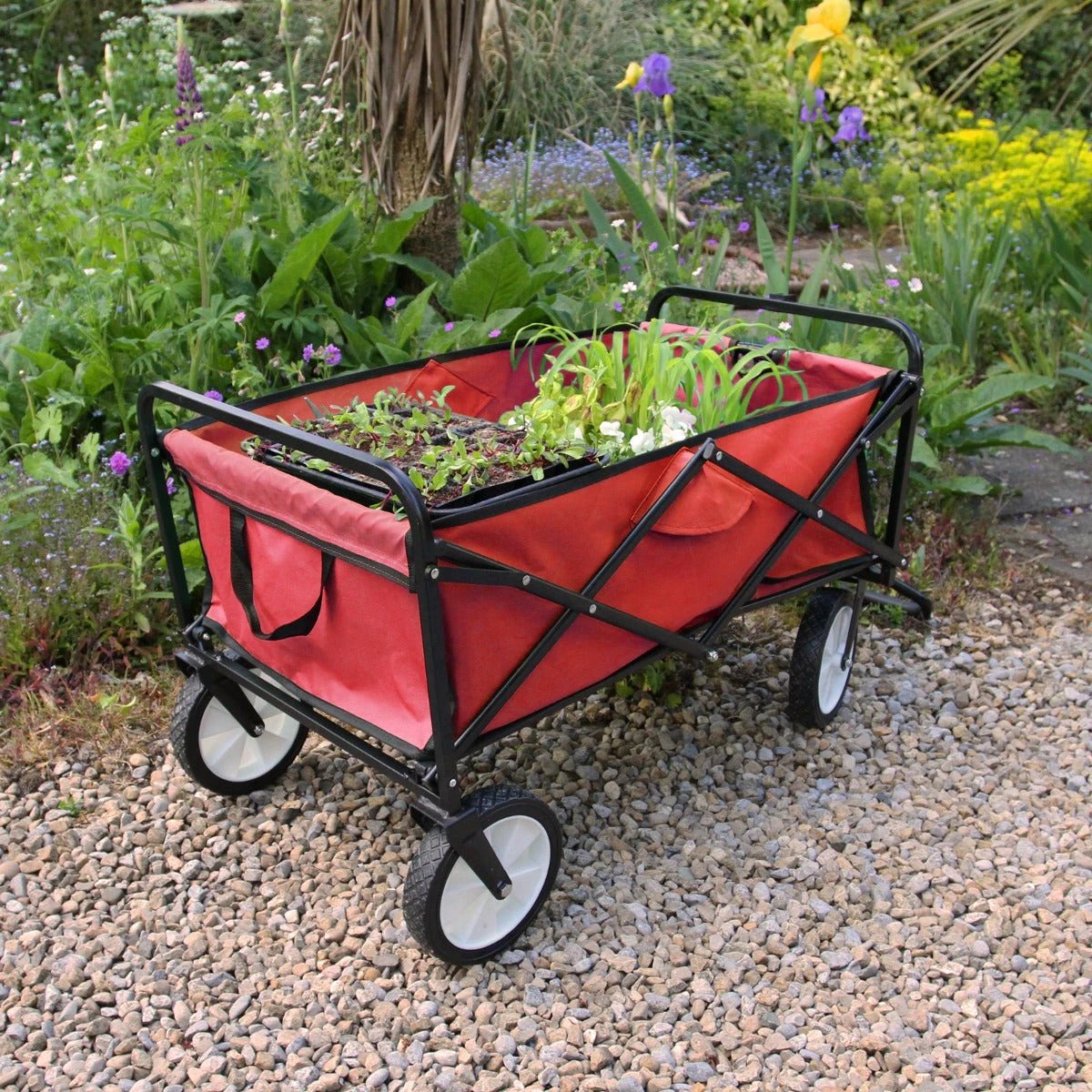 Foldable Garden Cart Red by Monster Shop
