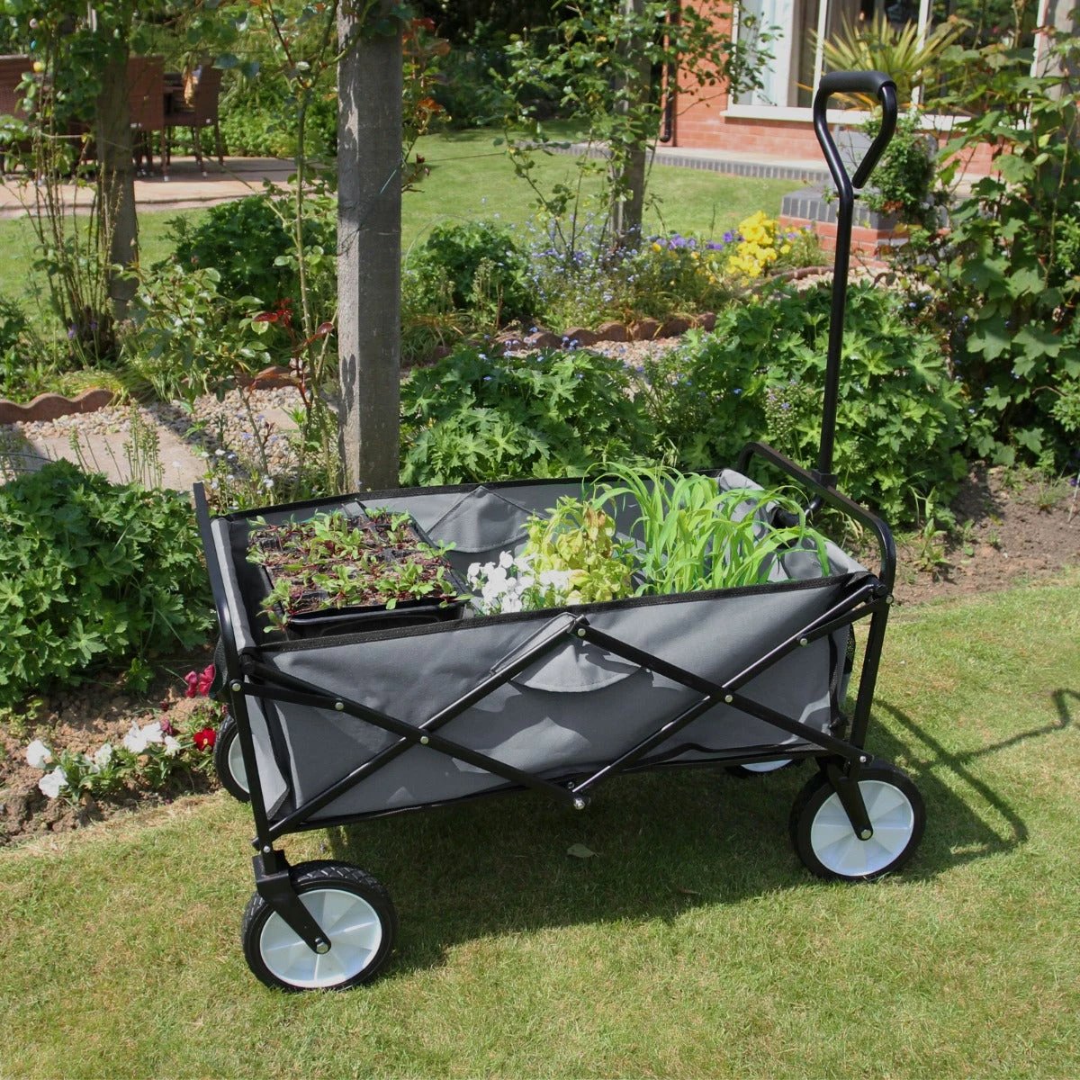 Monster Shop Foldable Garden Cart Grey -