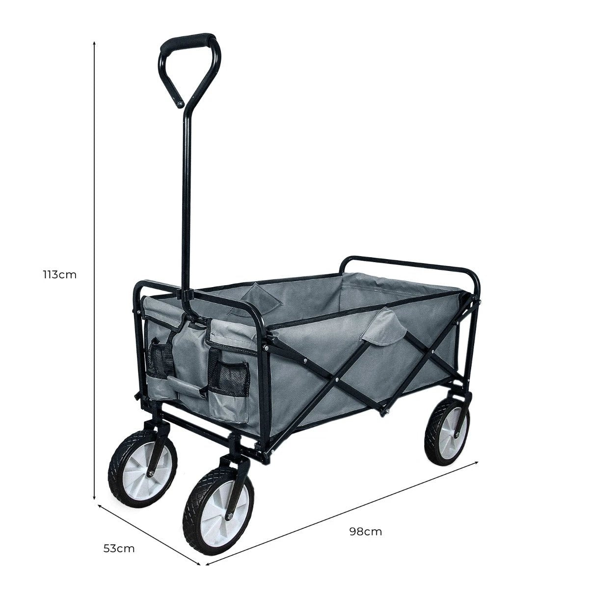 Monster Shop Foldable Garden Cart Grey -