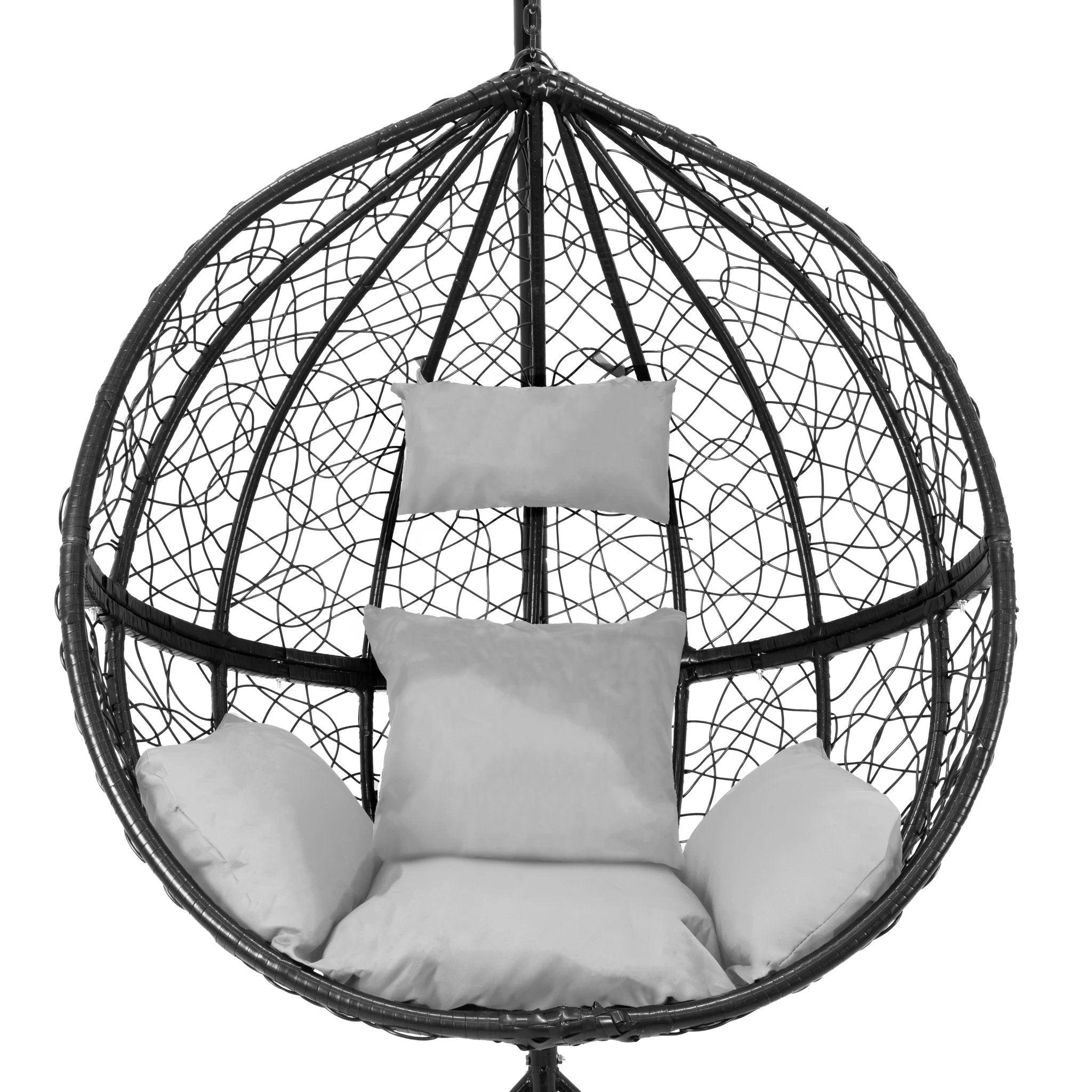Monster Shop Hanging Rattan Egg Chairs x 2 - Black -