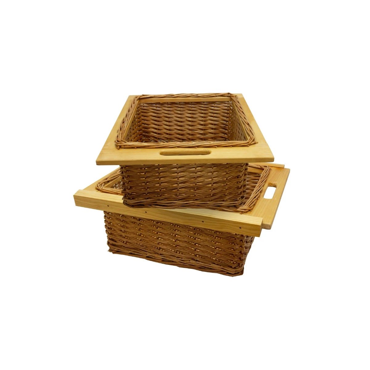2 x Pull Out Wicker Kitchen Baskets 500mm by Monster Shop