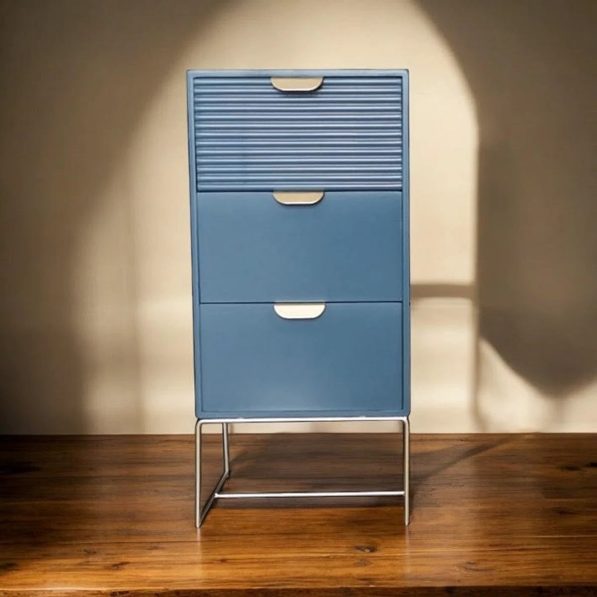 BlueWood Nightstand 64cm 3-Drawer Storage Bedroom by MSL
