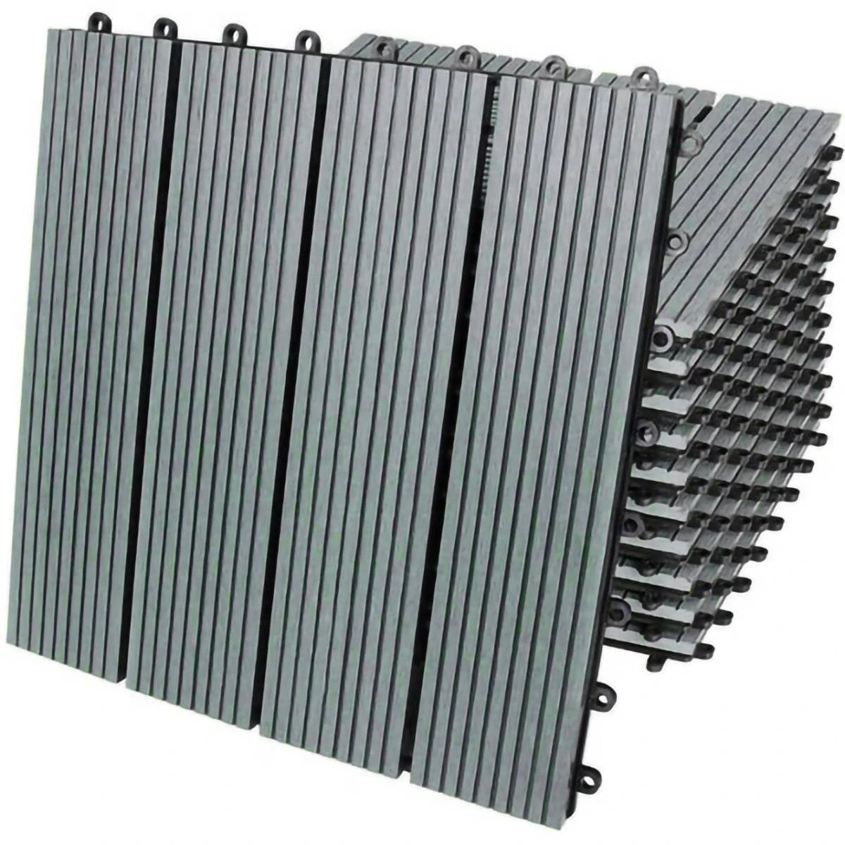 Monster Shop 99 x WPC Decking Floor Tiles 30x30cm 9 SQM - Grey -