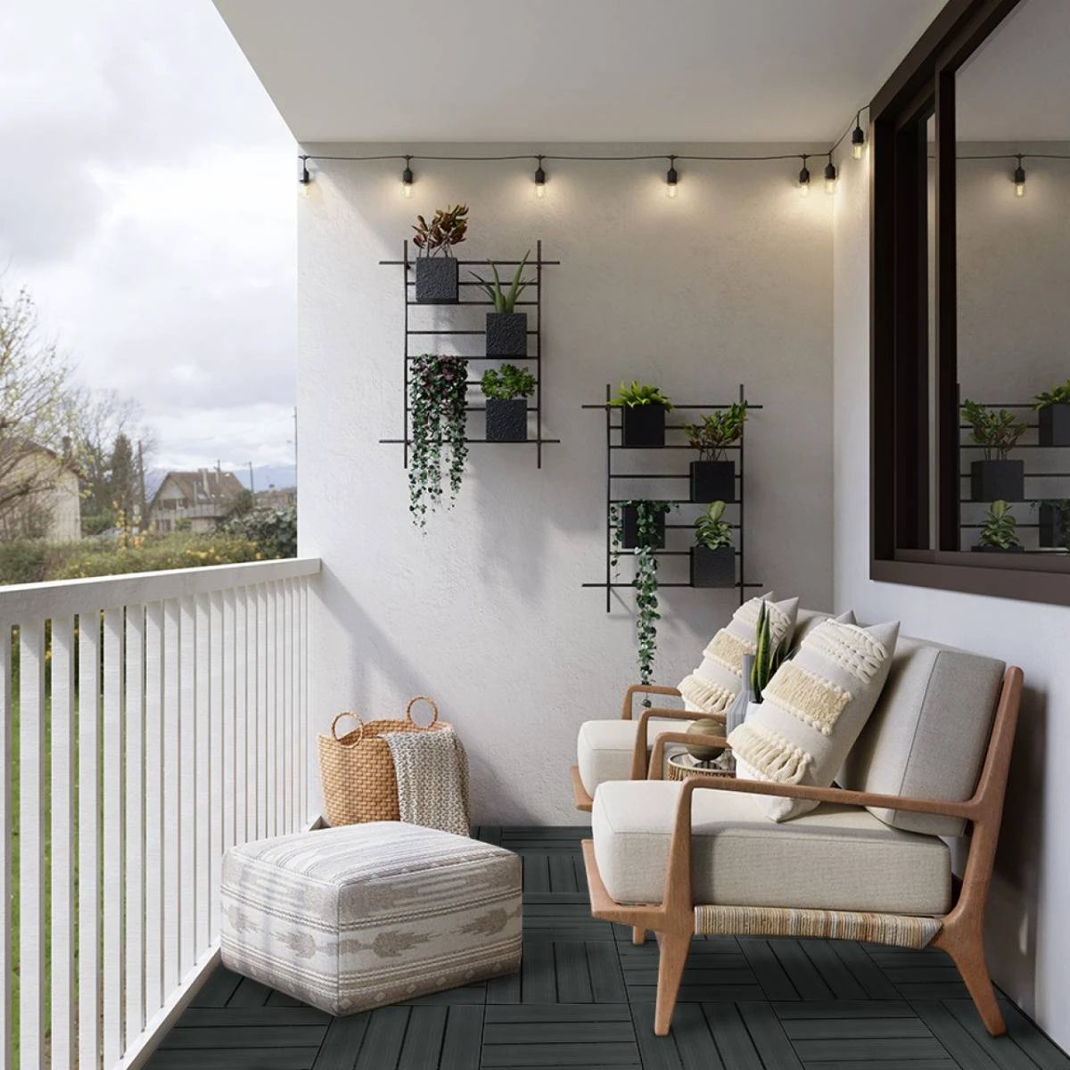 Monster Shop 99 x WPC Decking Floor Tiles 30x30cm 9 SQM - Grey -