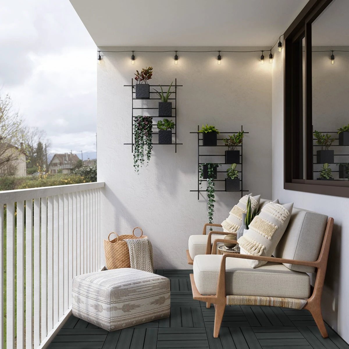 33 x WPC Decking Floor Tiles 30x30cm - Grey by Monster Shop