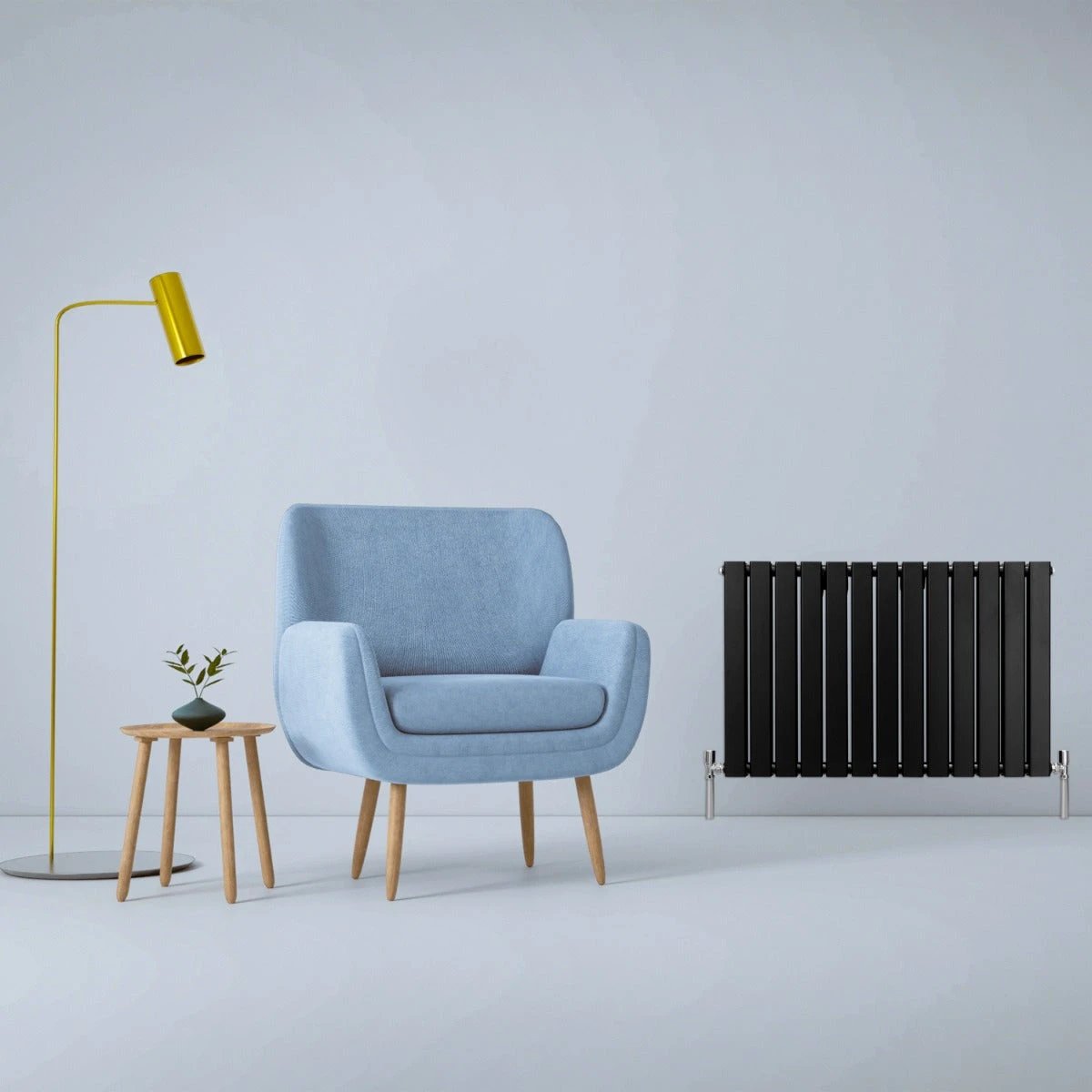 Monster Shop Designer Flat Panel Radiator 600mm by 910mm Matte Black Finish Home Office Decor Style - Radiator