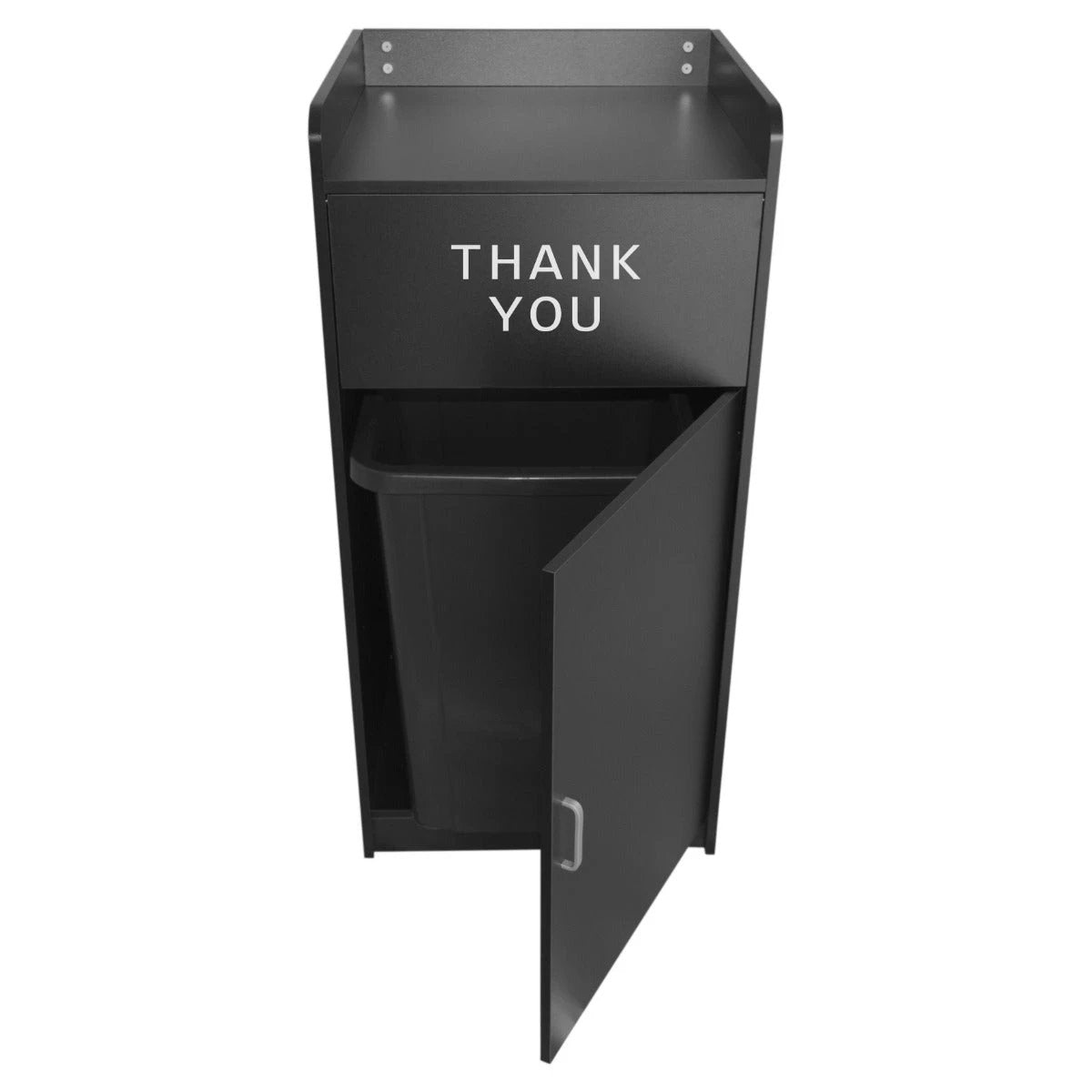 Black Wooden Litter Bin & Tray Stand by Monster Shop