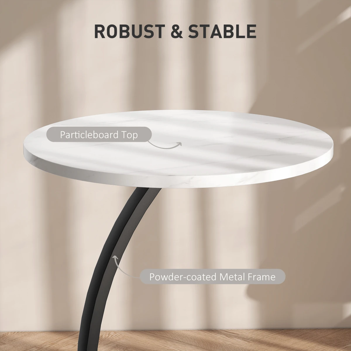N/A Premium Rattan Coffee Table Compact Marble Surface C Shaped Sliding Sofa Bedside - Coffee Table