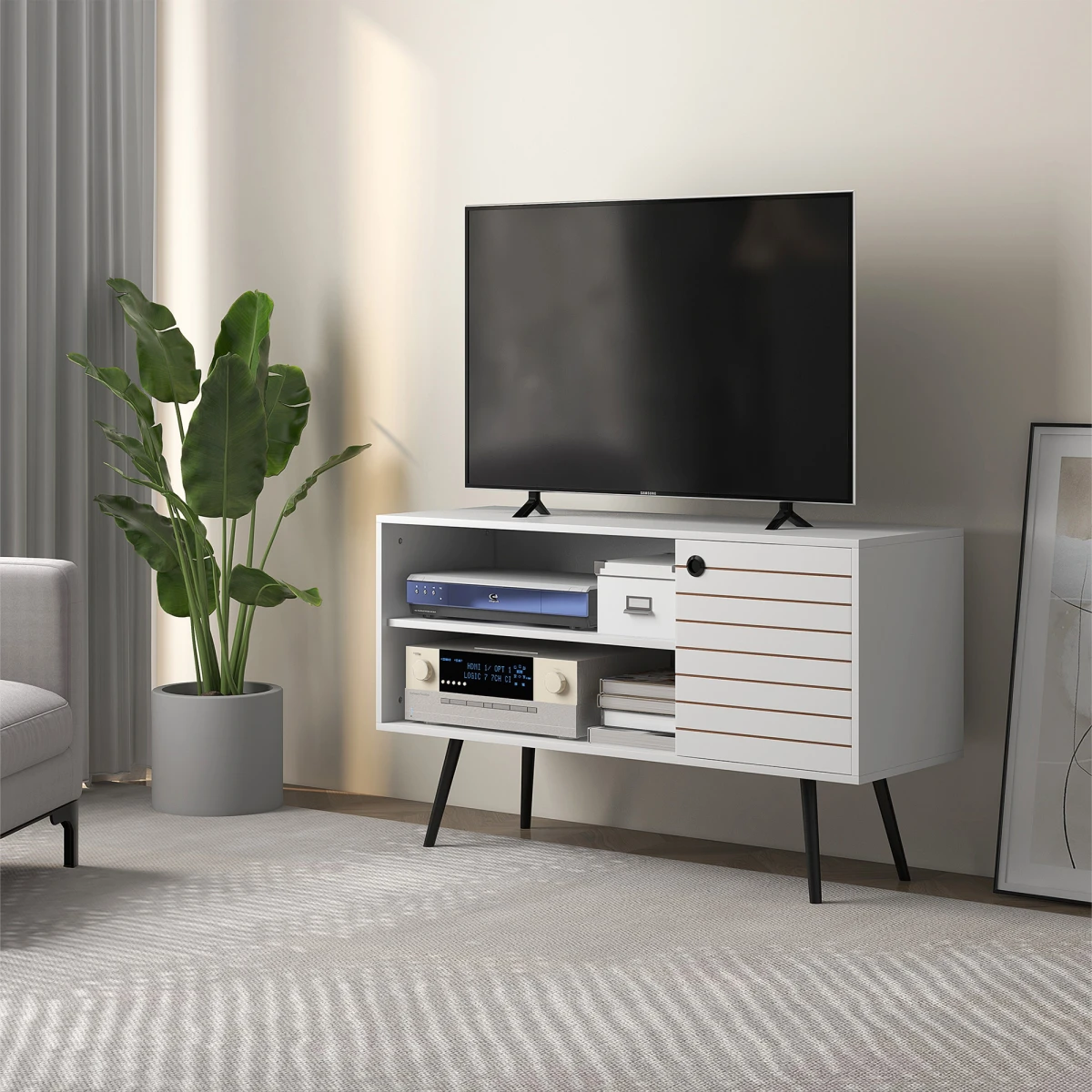 HOMCOM TV Unit 50in Cable Management For Living Room by HOMCOM