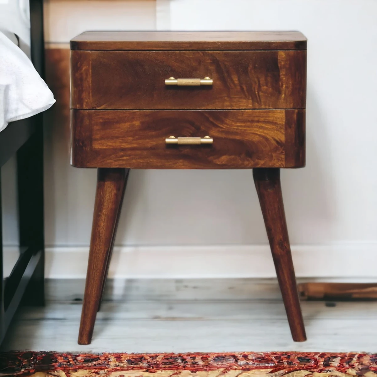 Artisan Bedside 2 Drawer Nordic Chestnut by Artisan Furniture