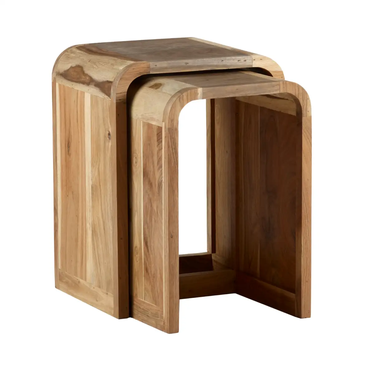 Indian Hub Aspen Nest Of 2 Tables Wooden - Nest of Tables