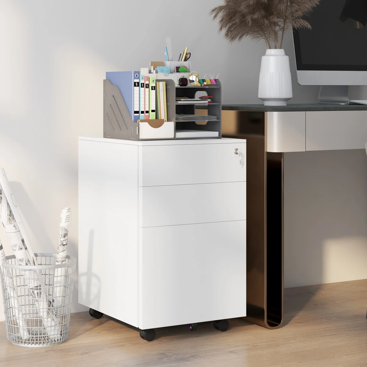 Vinsetto Vinsetto Steel File Cabinet Lock Bar Office - Filing Cabinet