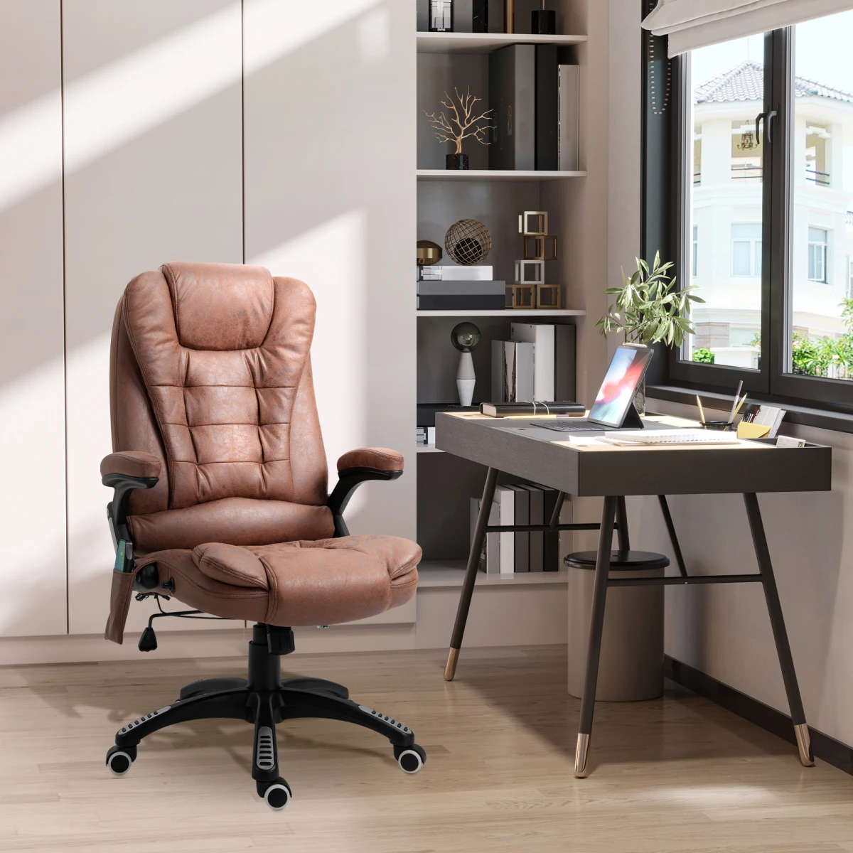 Unbranded Executive Brown Reclining Chair Full Size With Heating Massage Points Relaxing Headrest For Home Office - Office Chair