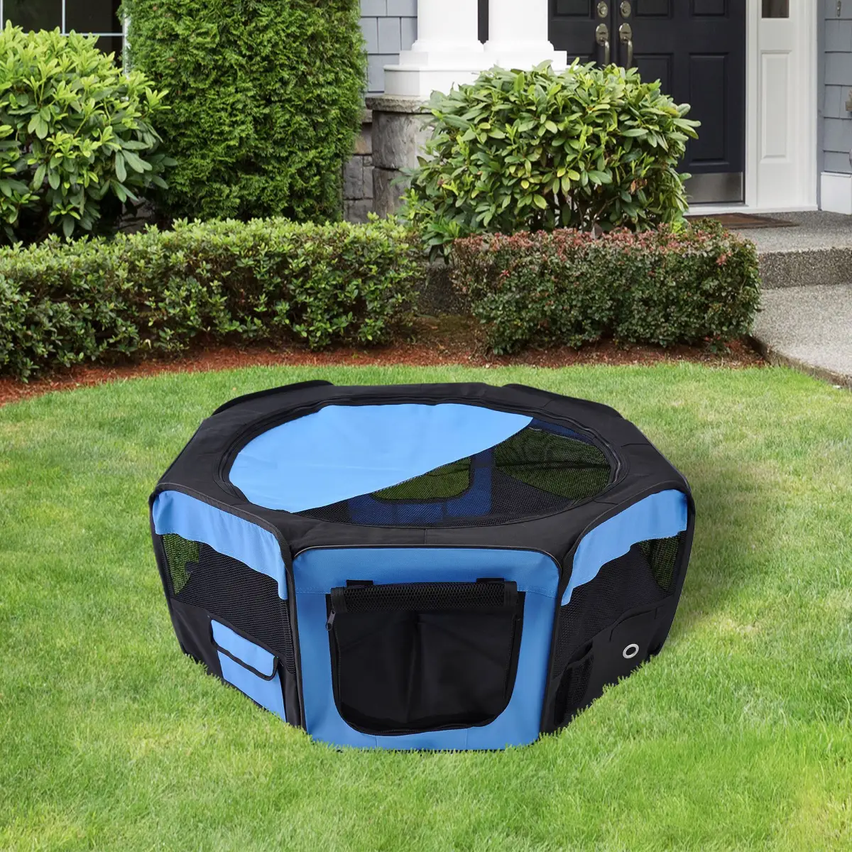 Pawhut Fabric Pet Puppy Dog Cat Rabbit Pig Guinea Playpen Play Pen Run S M L 3 Colour - Pet Playpen