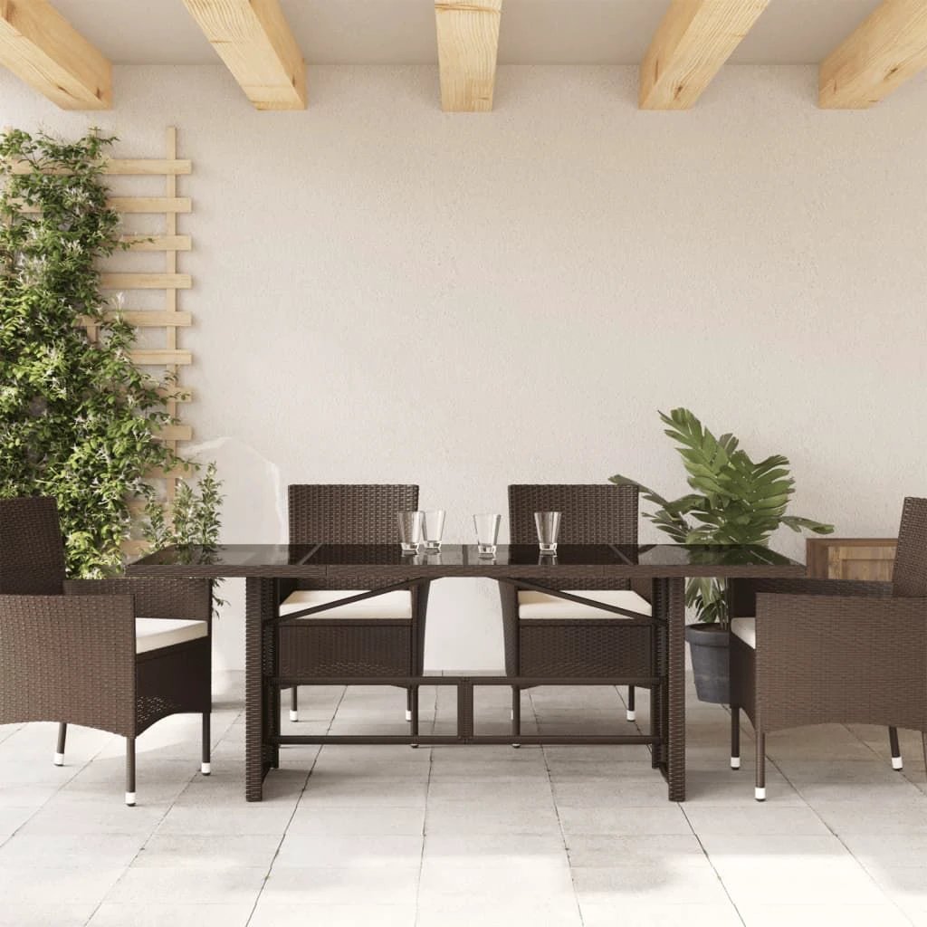 vidaXL Garden Table with Acacia Wood Top Grey 190x80x75 cm Poly Rattan by vidaXL