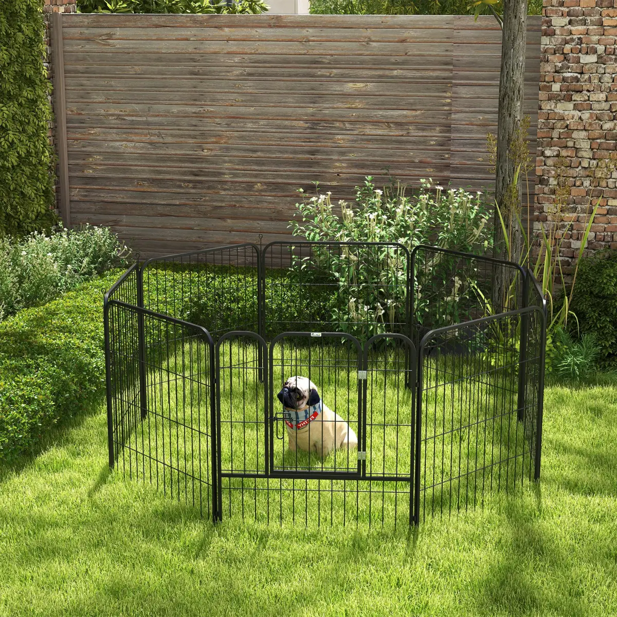 Pawhut 4 Sizes Pet Playpen Dog Rabbit Puppy Cage Folding Run Fence Metal Hutch - Pet Playpen